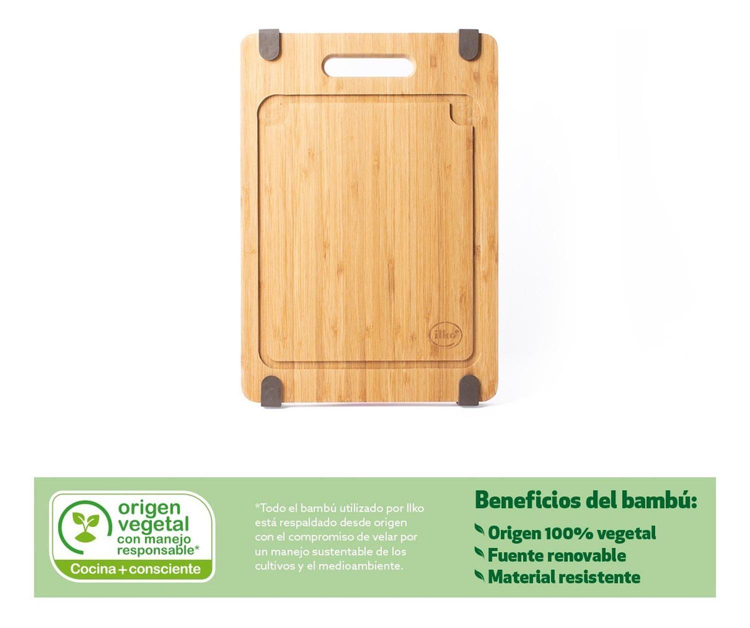 Tabla Cortar Bambú Natural Pequeña Design Ilko-2