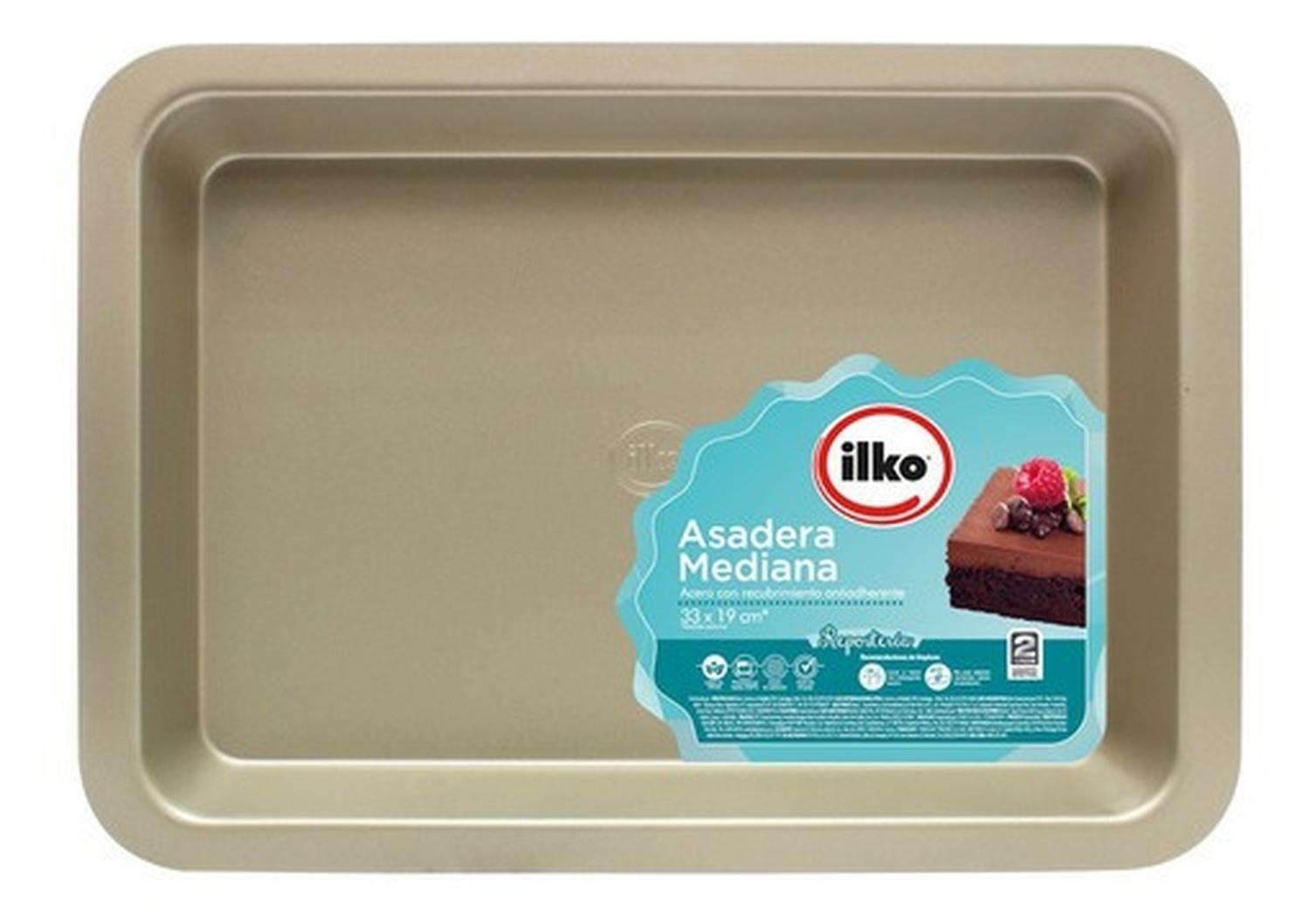 Asadera 33 X 19 Cm Antiadherente Gold Ilko-1