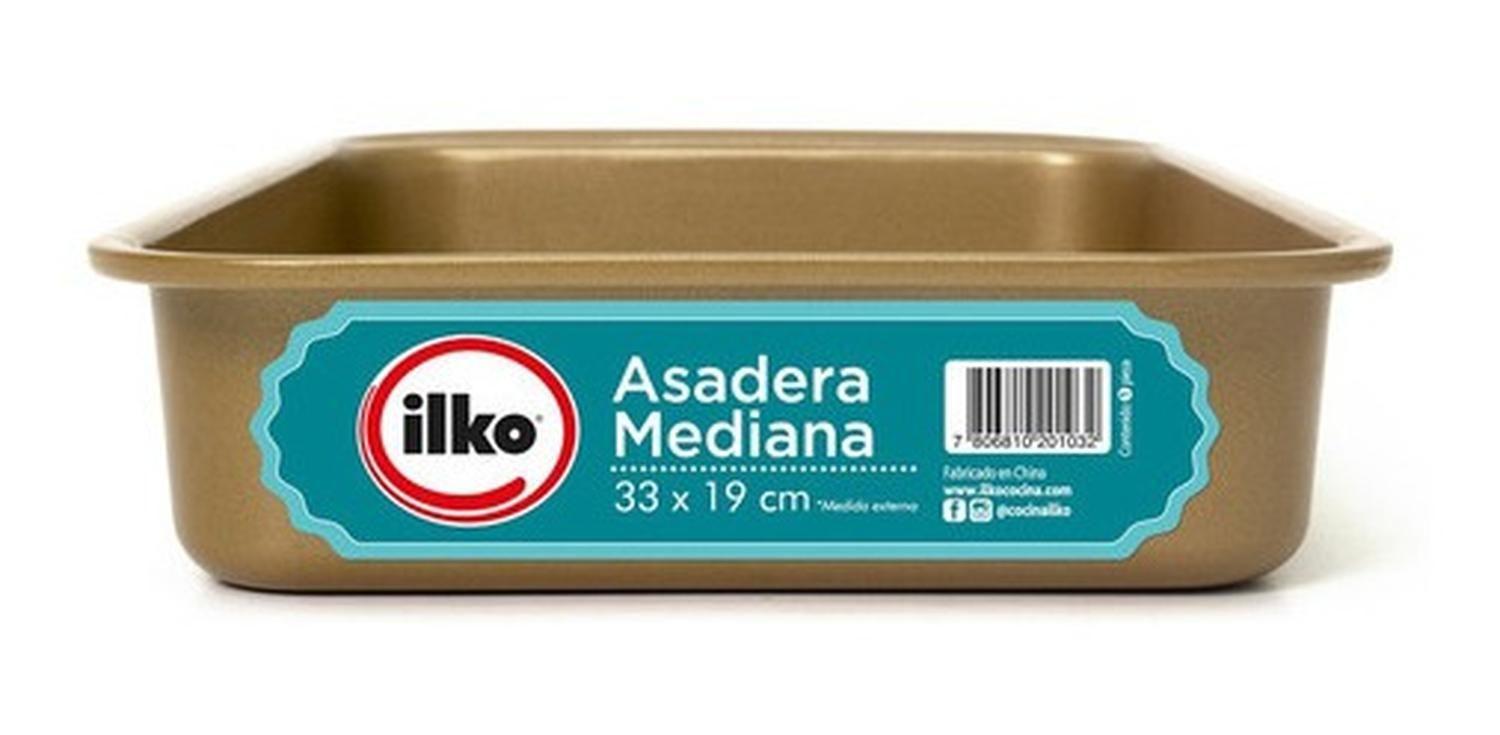 Asadera 33 X 19 Cm Antiadherente Gold Ilko-2