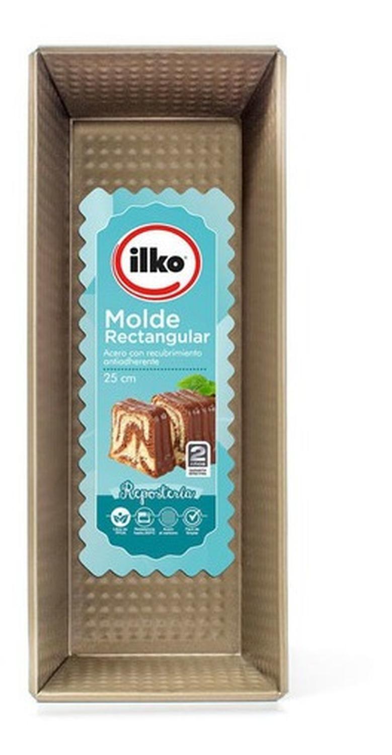 Molde Rectangular 25 Cm Antiadherente Gold Ilko-3
