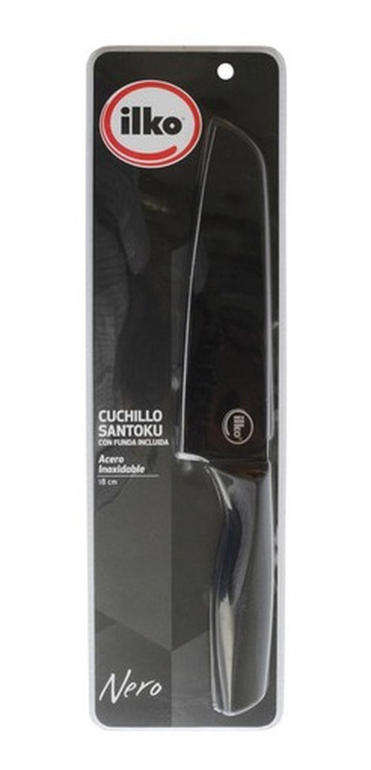 Cuchillo Santoku 18 Cm Acero Inoxidable Nero Ilko-1