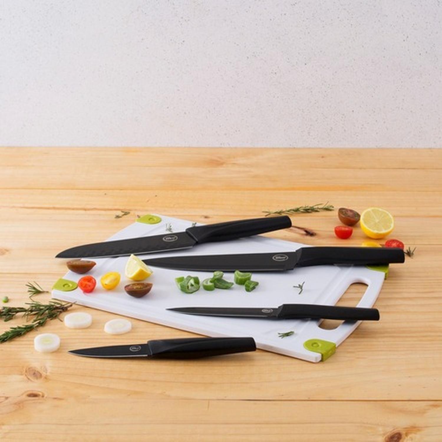 Cuchillo Santoku 18 Cm Acero Inoxidable Nero Ilko-5