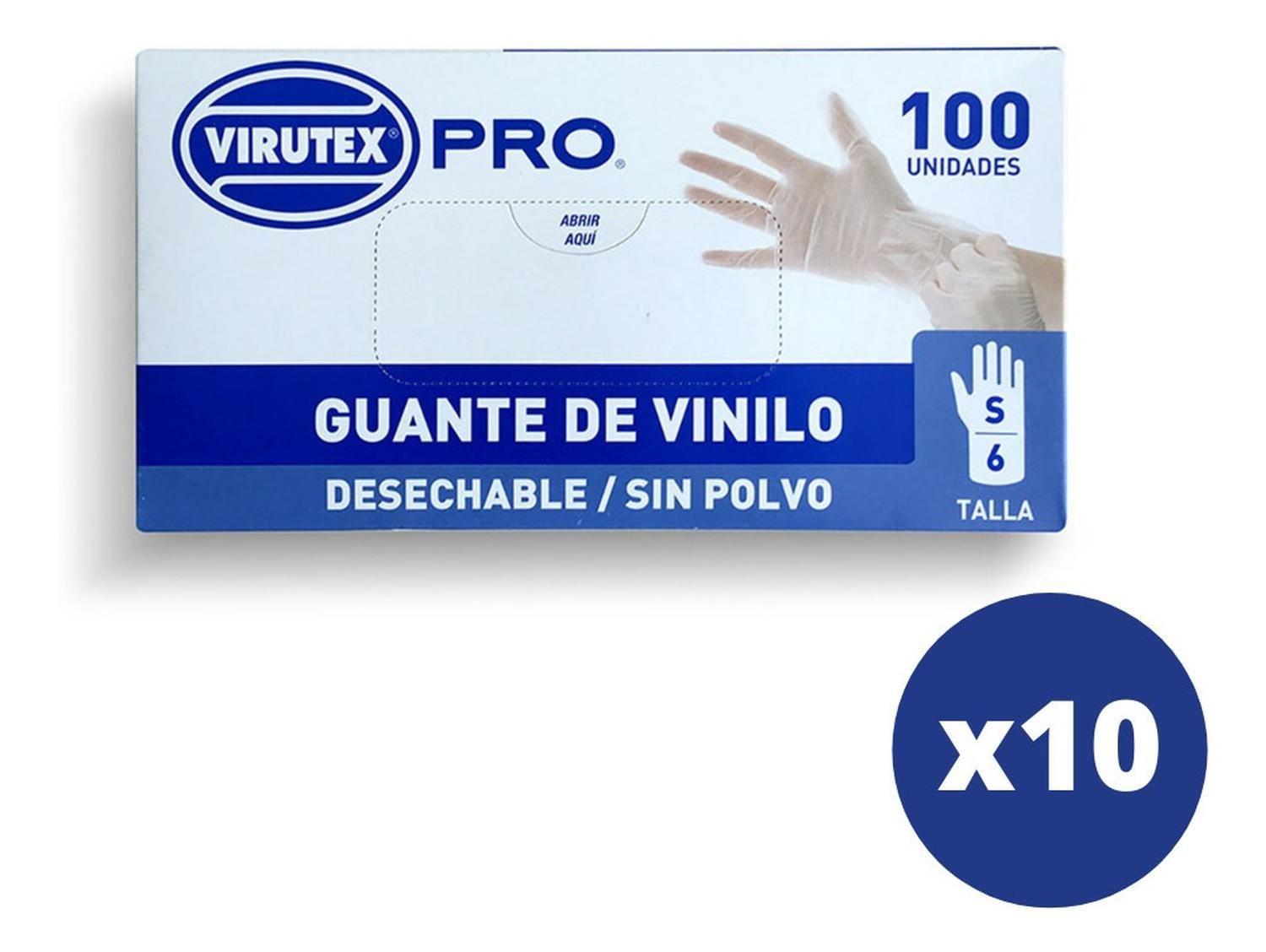 Caja 10 Display De Guante Desechable Vinilo S/polvo Trans S-0