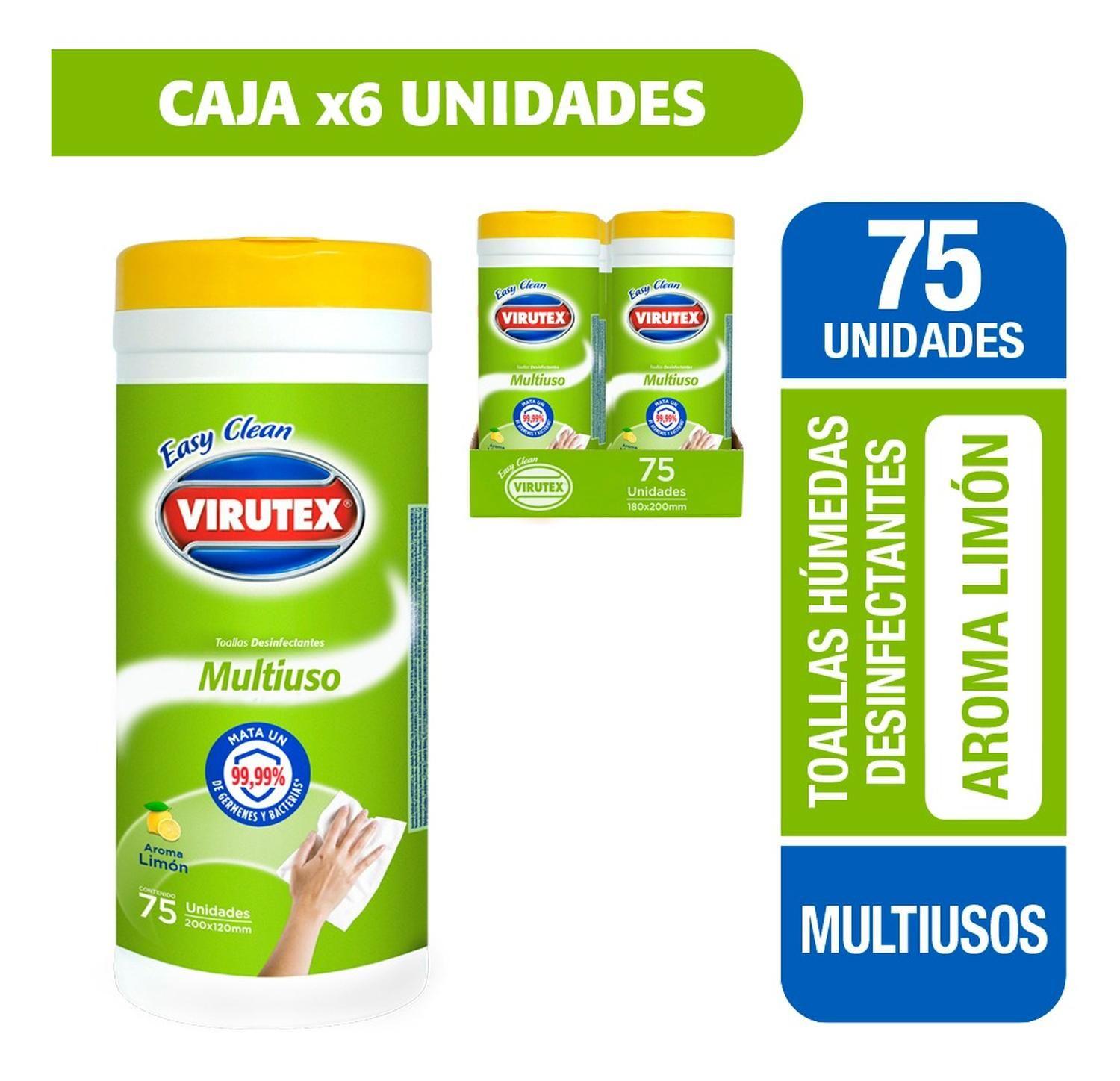 Caja X6 Unidades Toalla Desinfectante Multiuso Limón Virutex-0