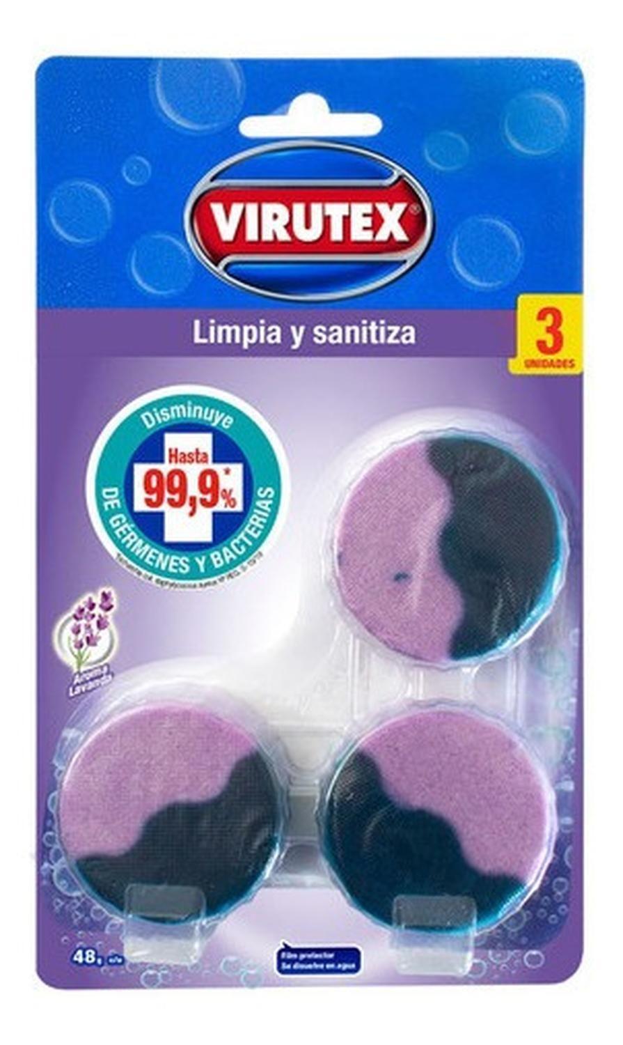 Pastilla Inodoro Wc X3 Sanitizante Lavanda Estanque Virutex-1
