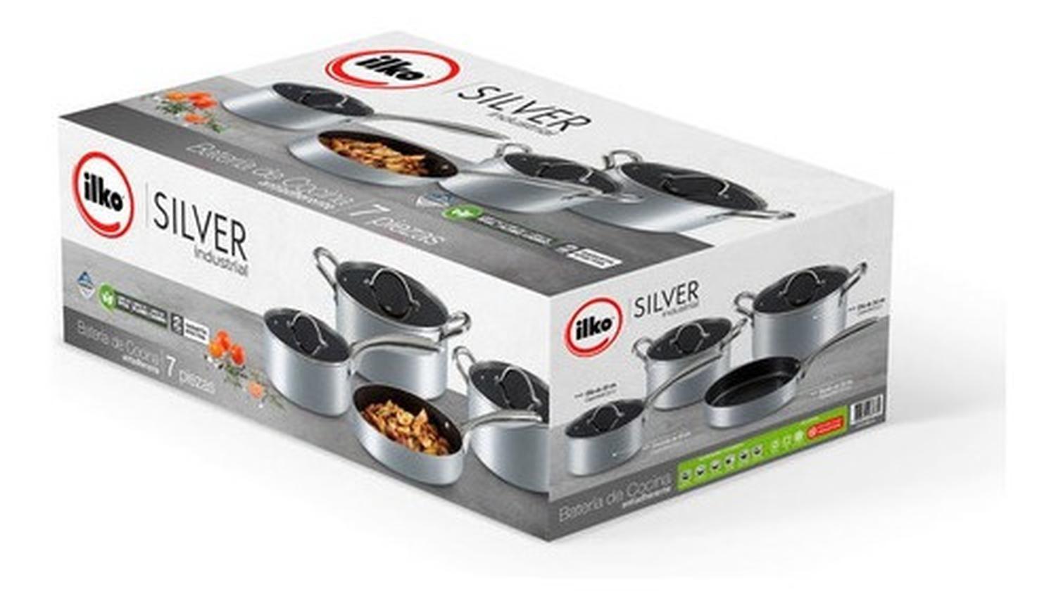 Bateria Antiadherente 7 Piezas Silver Industrial Ilko-5