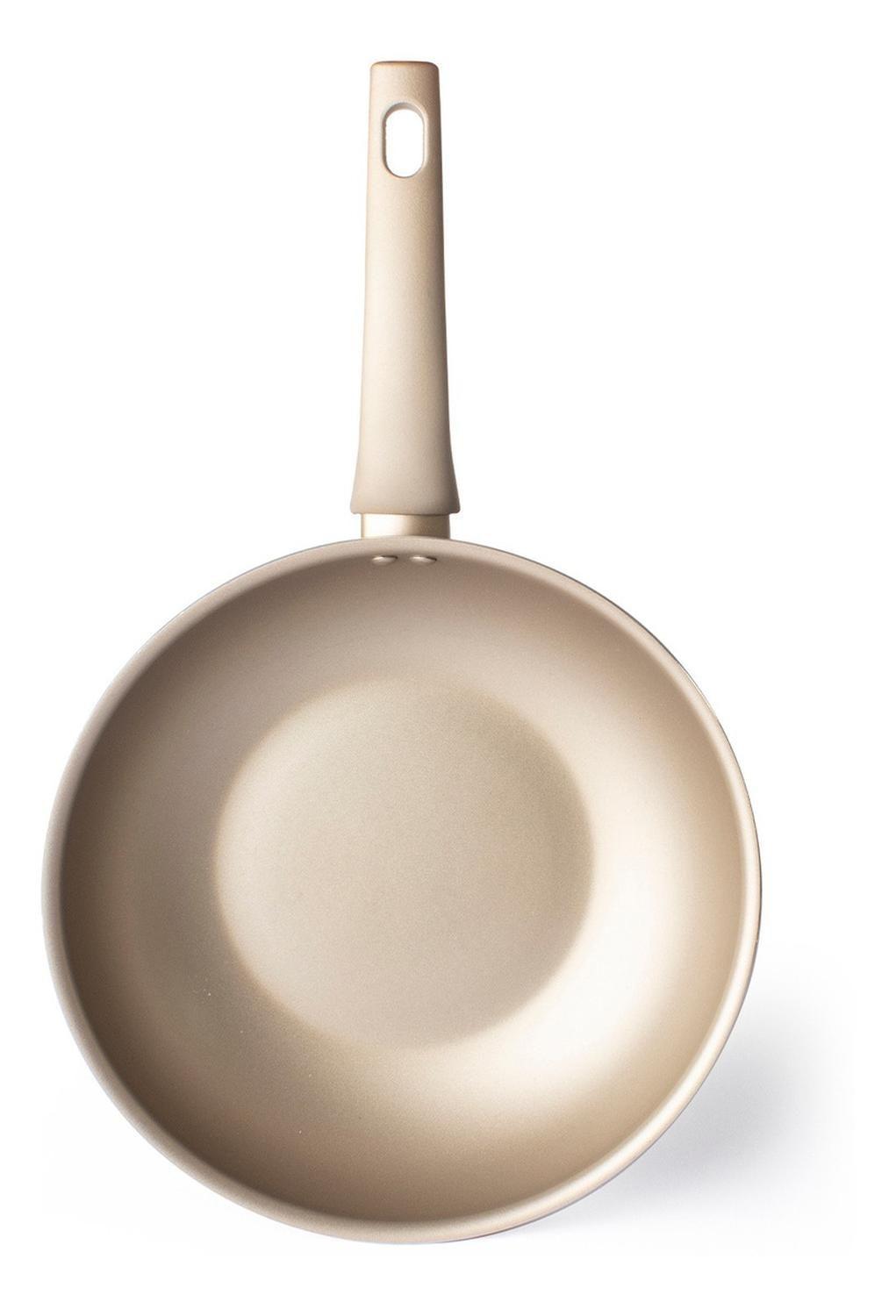 Wok 28 Cm Antiad Silver Gold Ilko-0