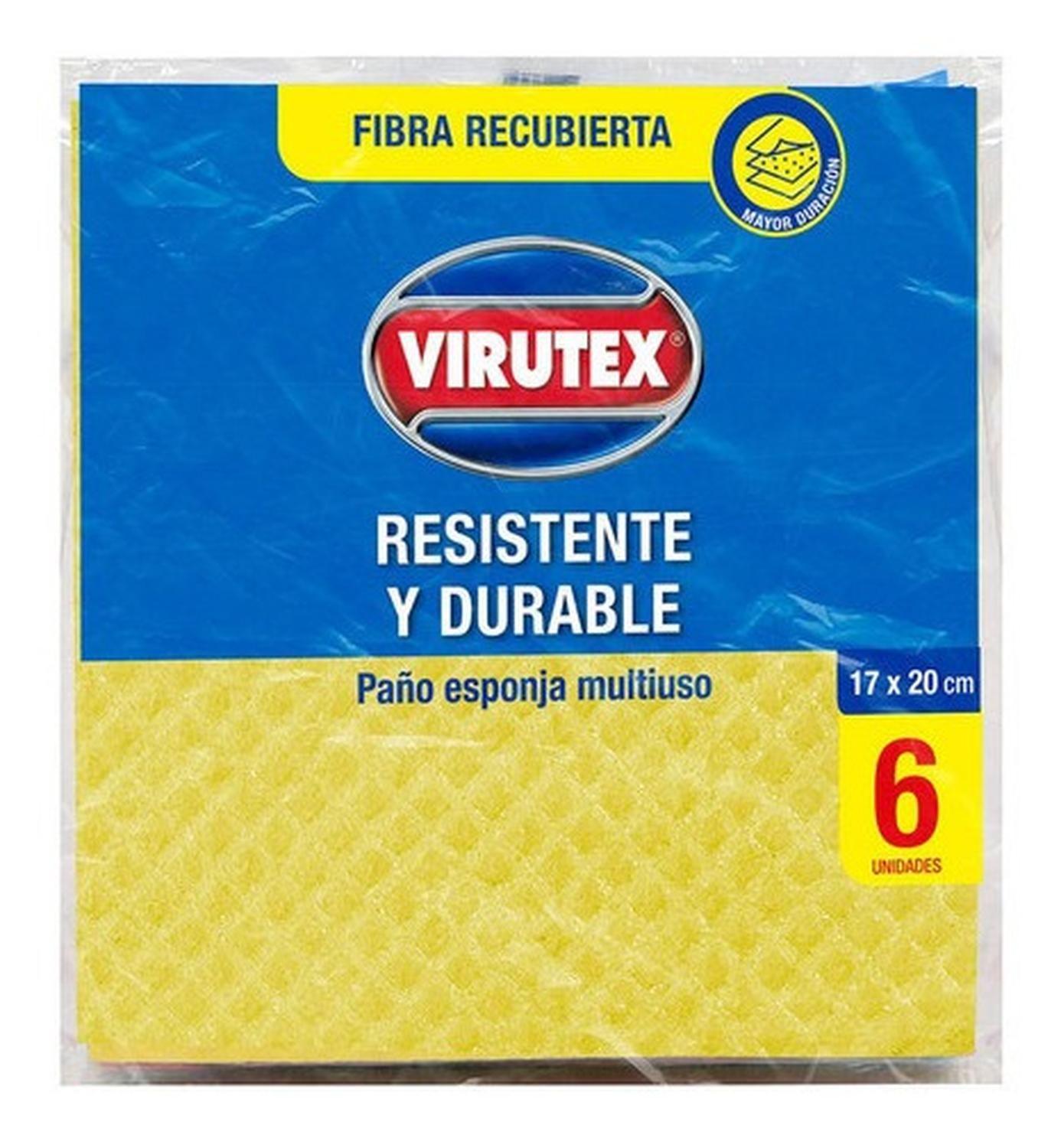 Paño Esponja Multiuso X6 Con Fibra Recubierta Virutex-0