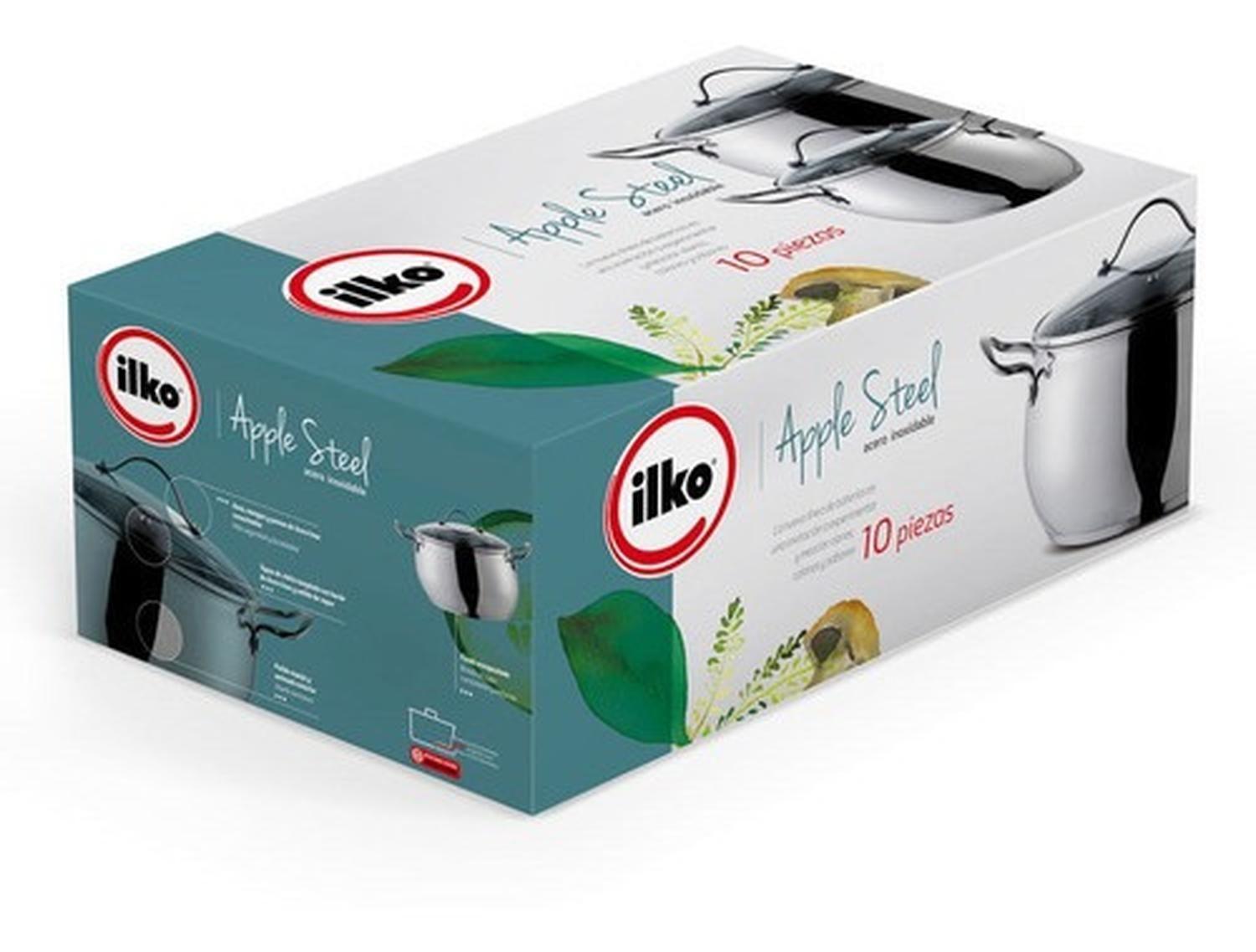 Bateria De Cocina 10 Pzs Acero Inoxidable Apple Ilko-1