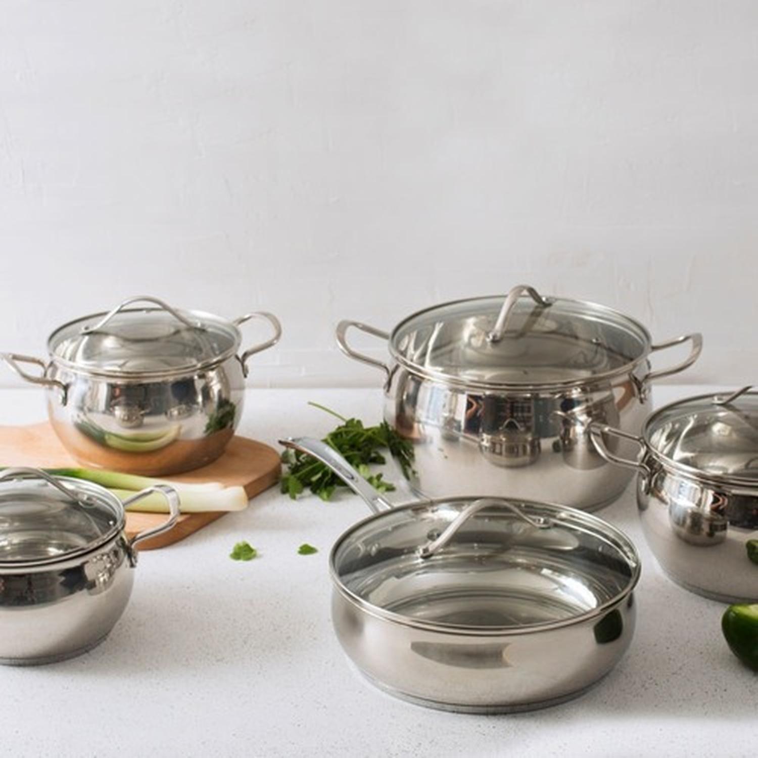 Bateria De Cocina 10 Pzs Acero Inoxidable Apple Ilko-2