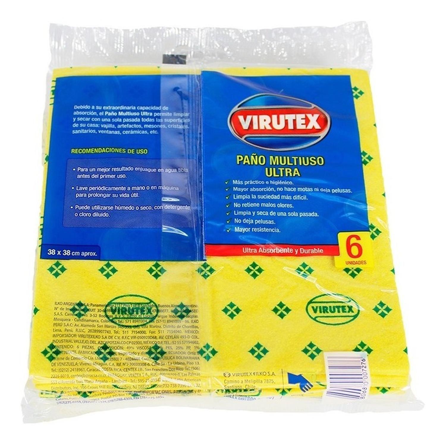 Paño Multiuso Ultra X6 Ultra Absorbente Amarillo Virutex-4