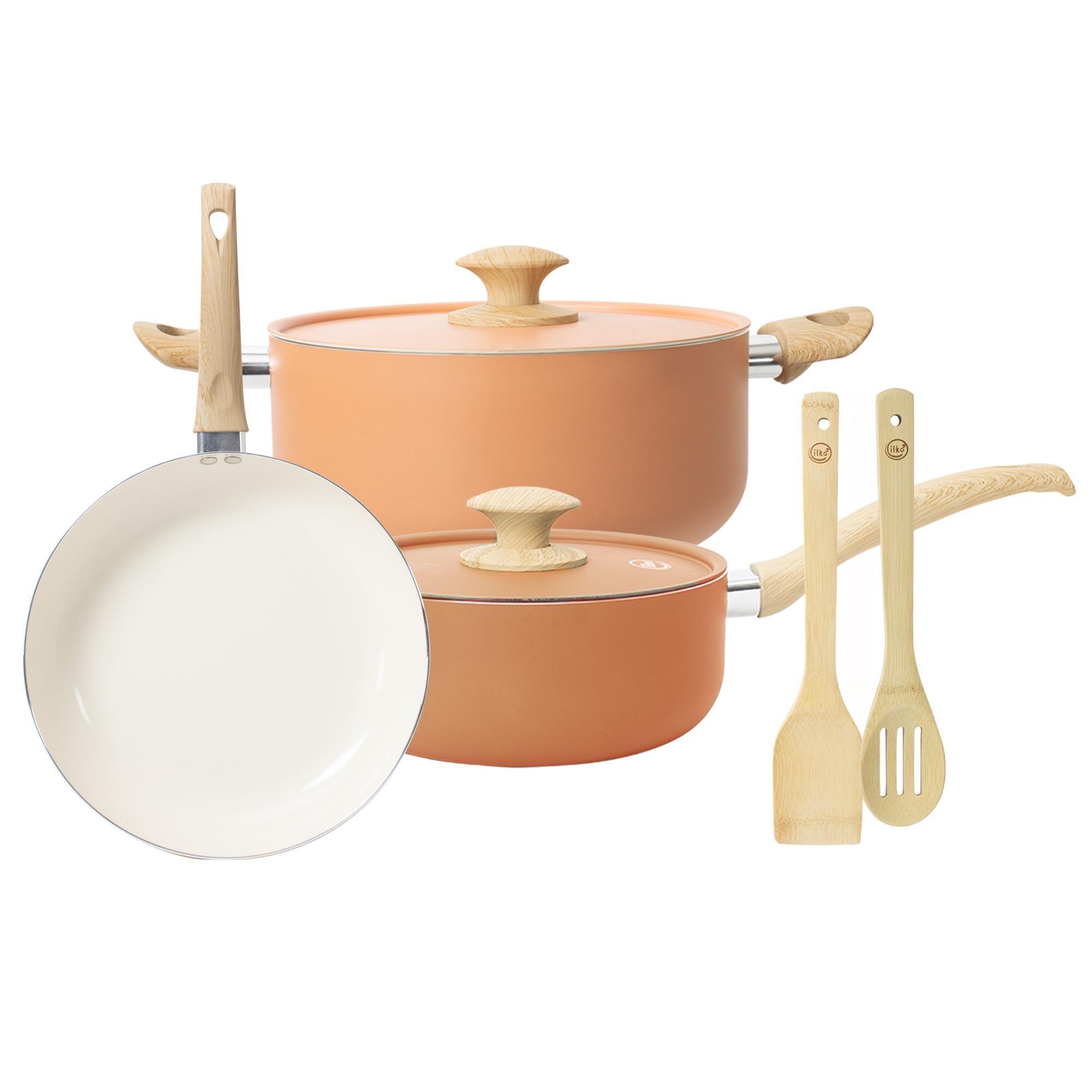 Bateria Cocina Ilko 7 Piezas Apricot Ceramic -0
