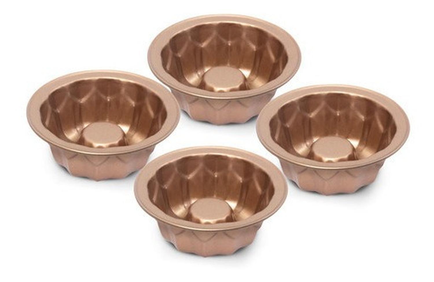 Set 4 Mini Jazmines 11 Cm Antiadherente Cobre-0