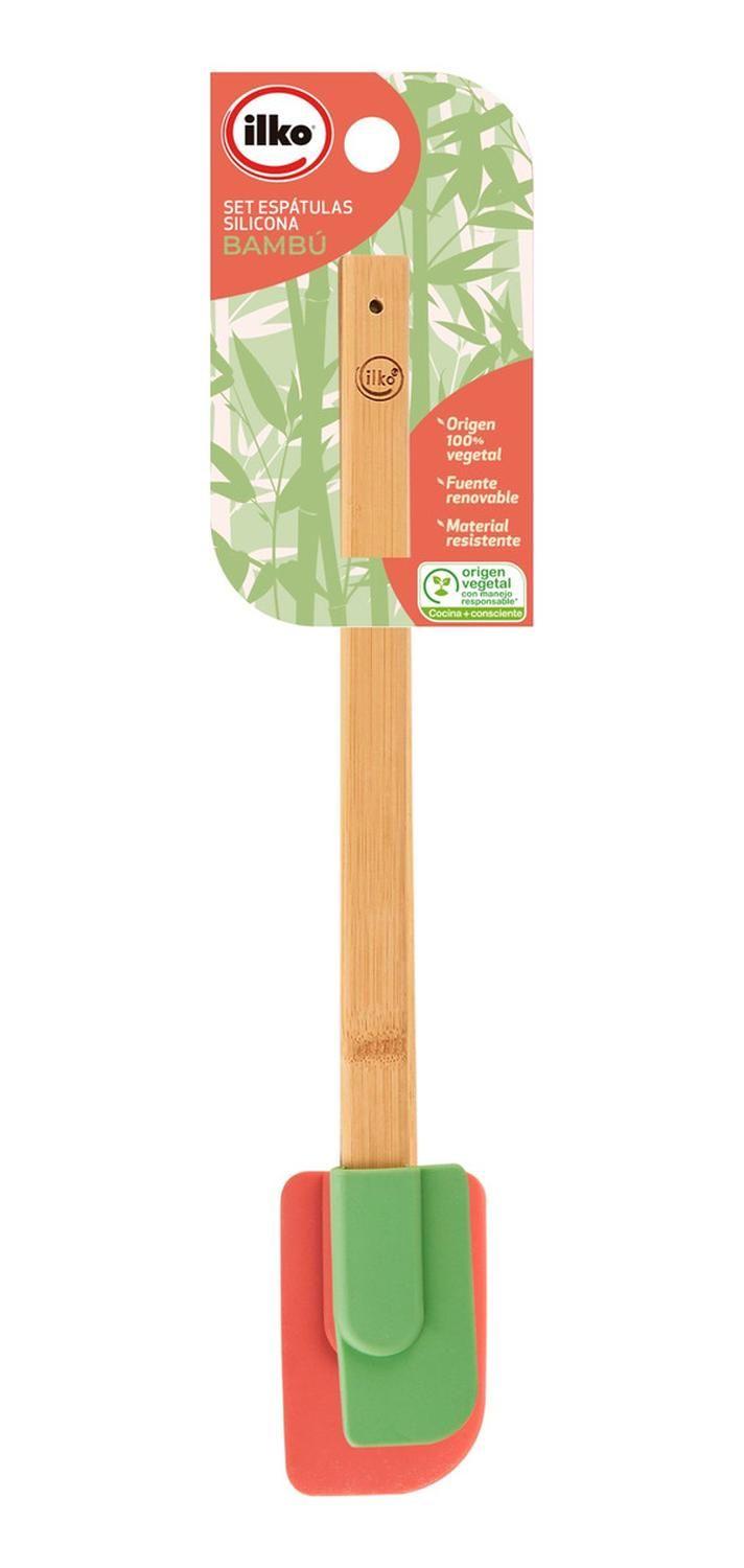 Set 2 Espátulas Bambu Silicona Ilko-0