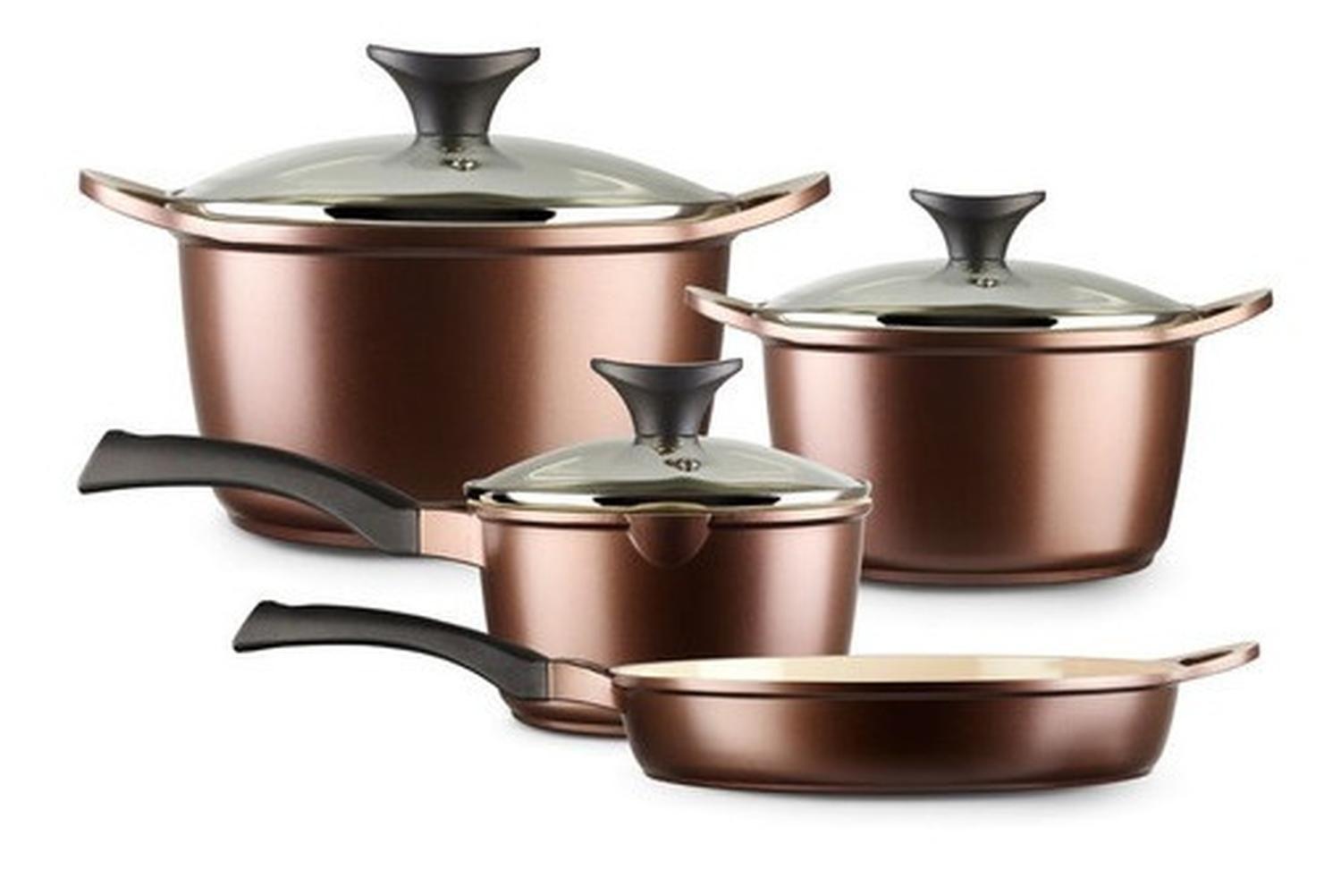 Bateria De Cocina 7 Pzs Antiadherente Ceramic Profesional Il-0