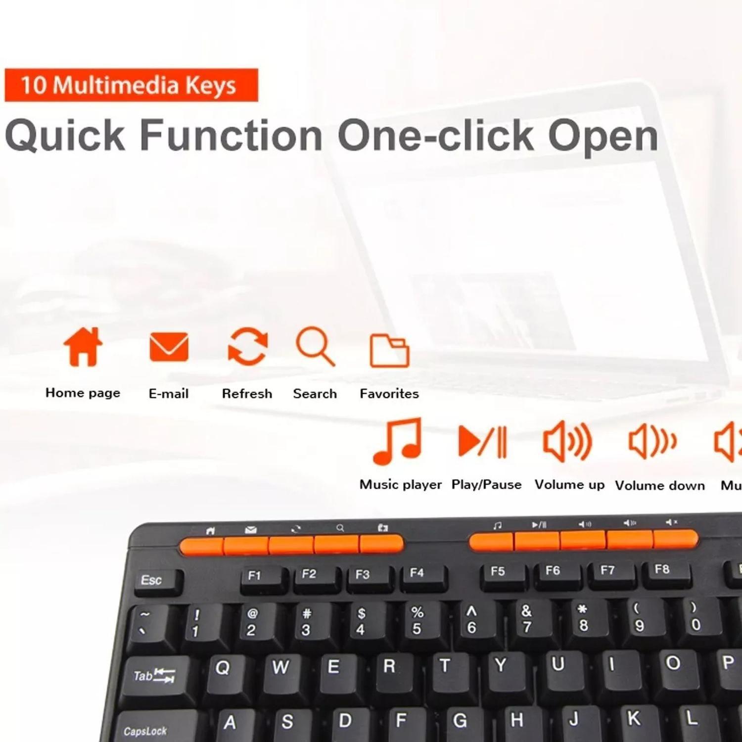 Kit Set Teclado Mouse Mousepad Parlantes Meetion Oficina-5