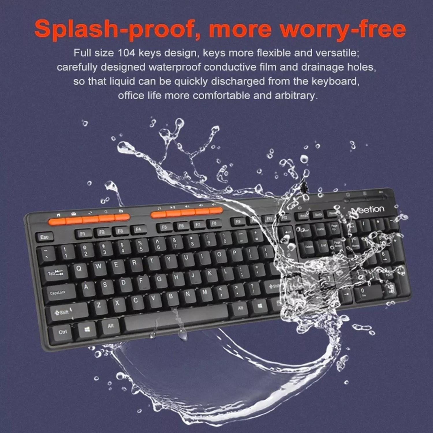 Kit Set Teclado Mouse Mousepad Parlantes Meetion Oficina-6