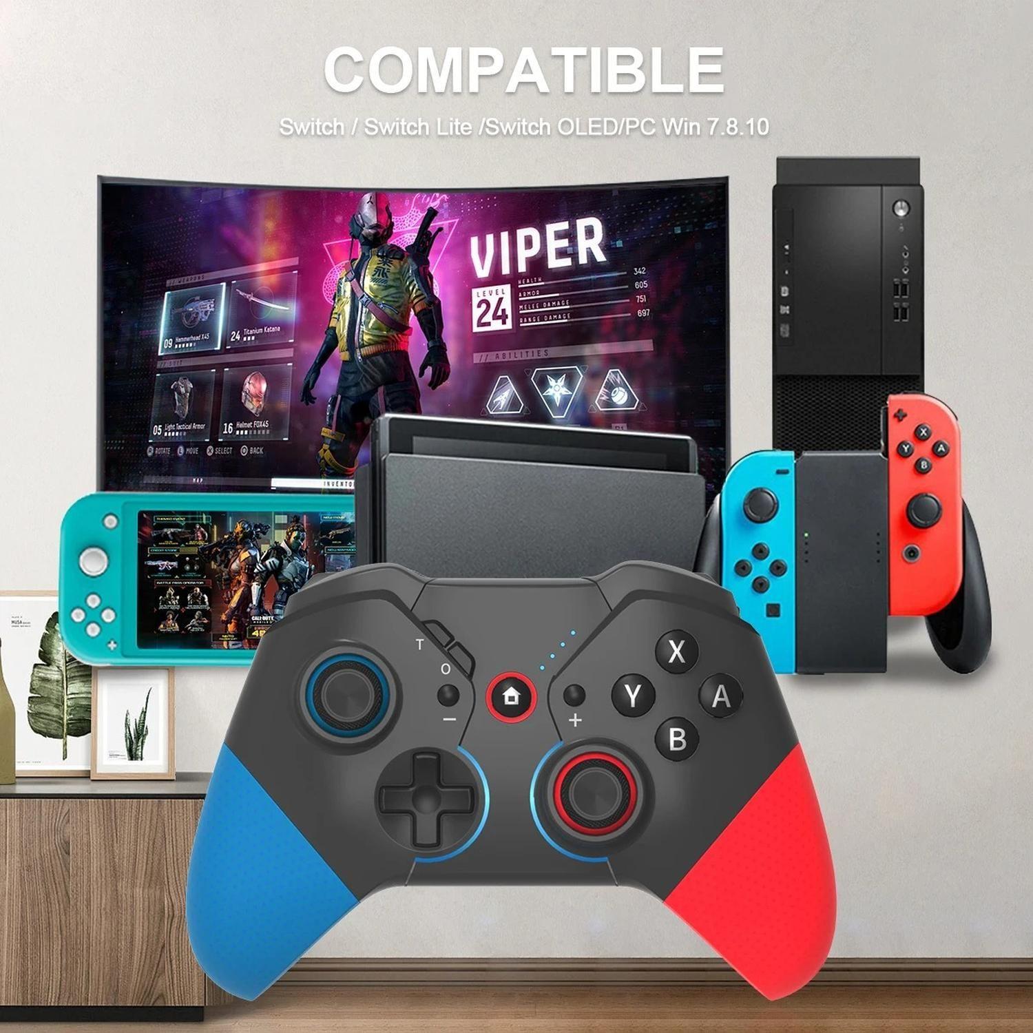 Control Mando Compatible Nintendo Switch Bluetooth Pc Led-4