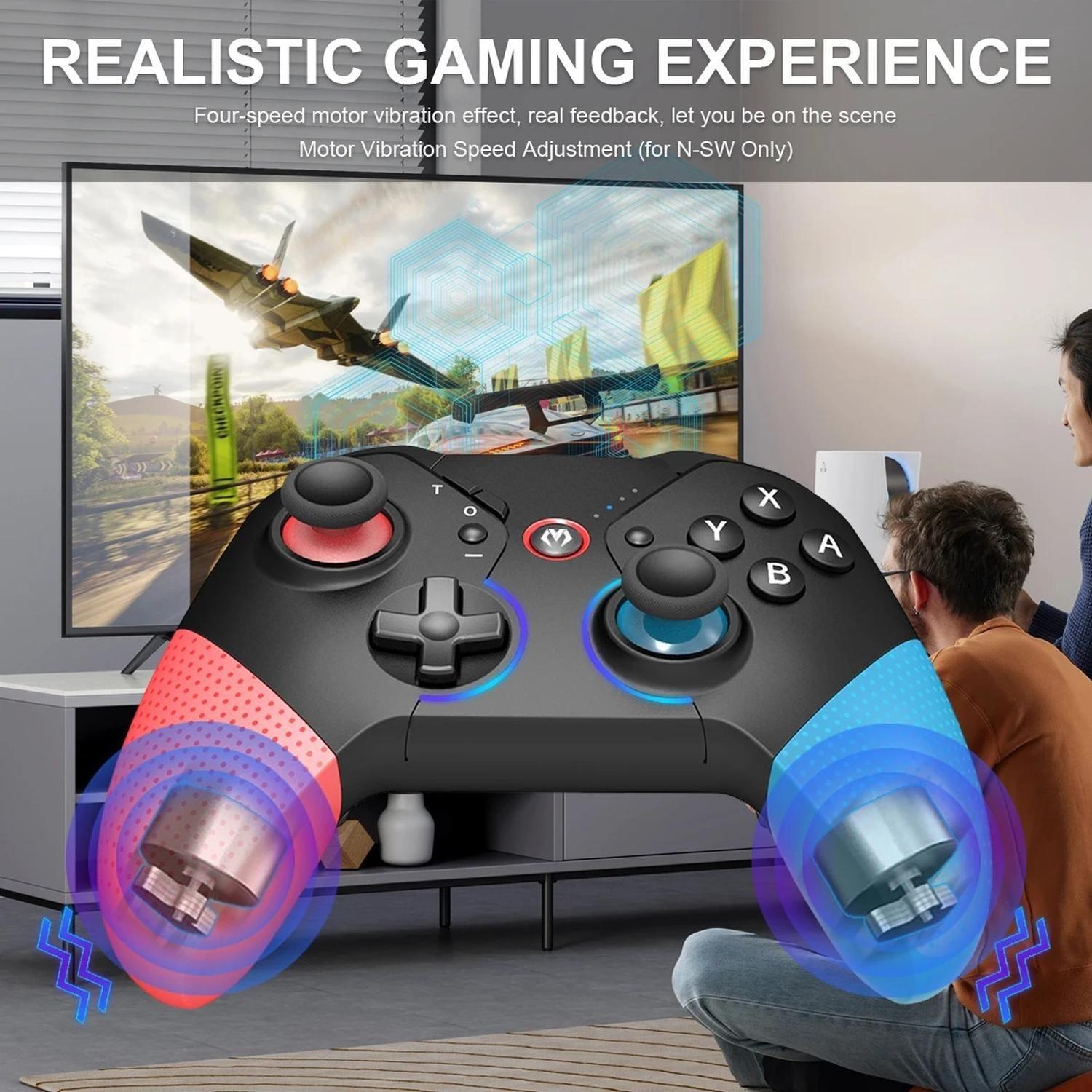 Control Mando Compatible Nintendo Switch Bluetooth Pc Led-5