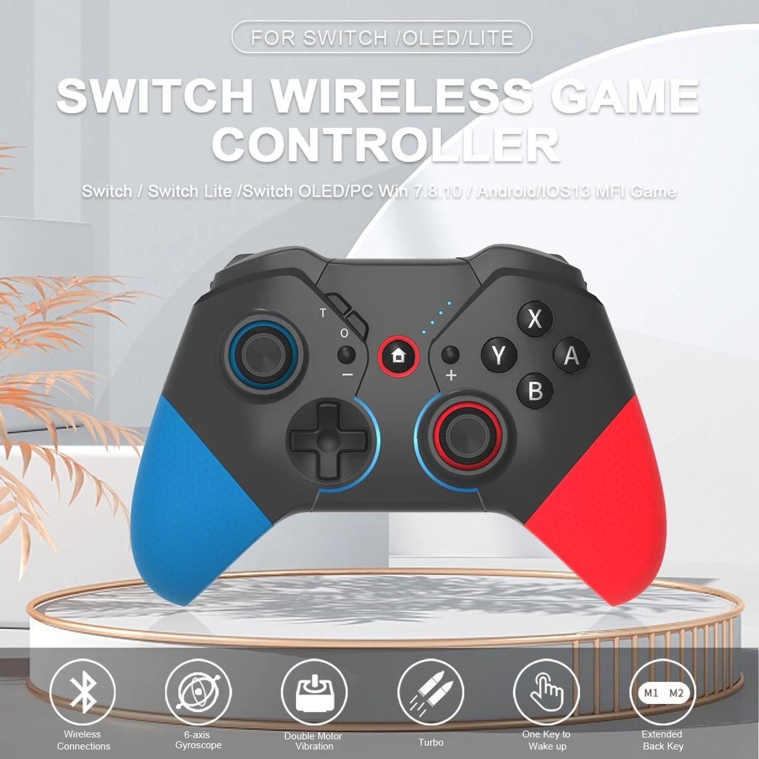 Control Mando Compatible Nintendo Switch Bluetooth Pc Led-7