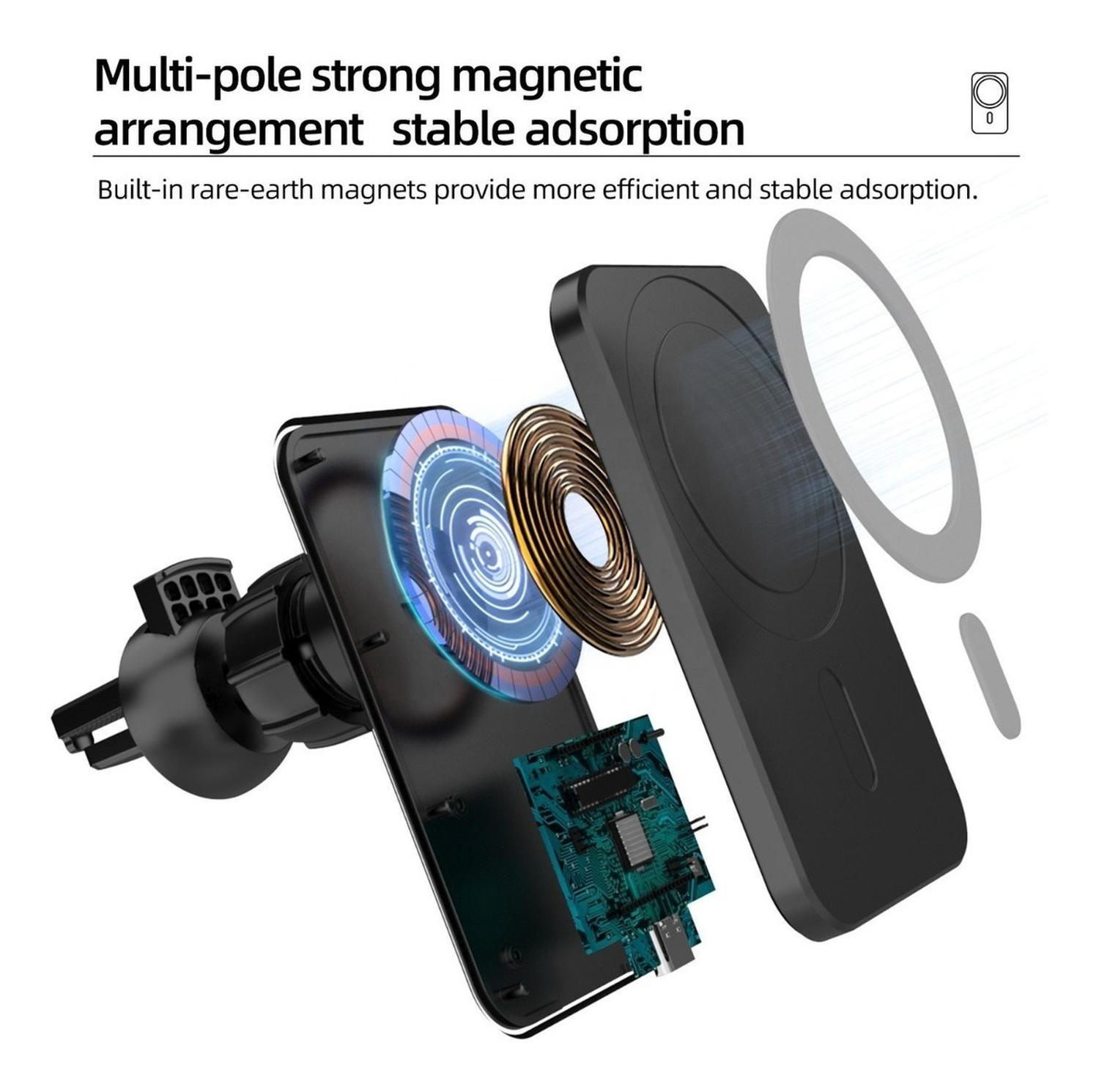 Soporte Celular Auto Para iPhone 12/13 Cargador Inalámbrico-5