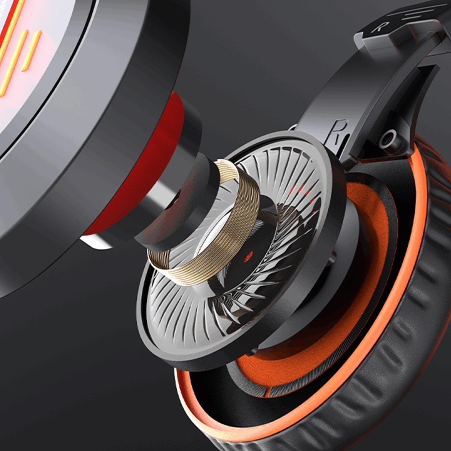 Audifonos Gamer Meetion Mt-hp021 Negro Y Naranja Micrófono-8