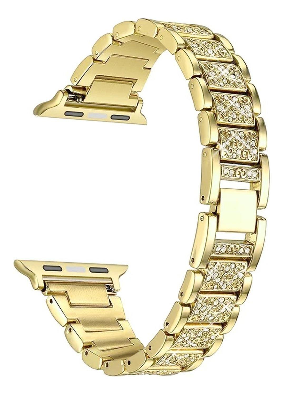 Correa Para Apple Watch Metálica Con Diamantes Imitación-1