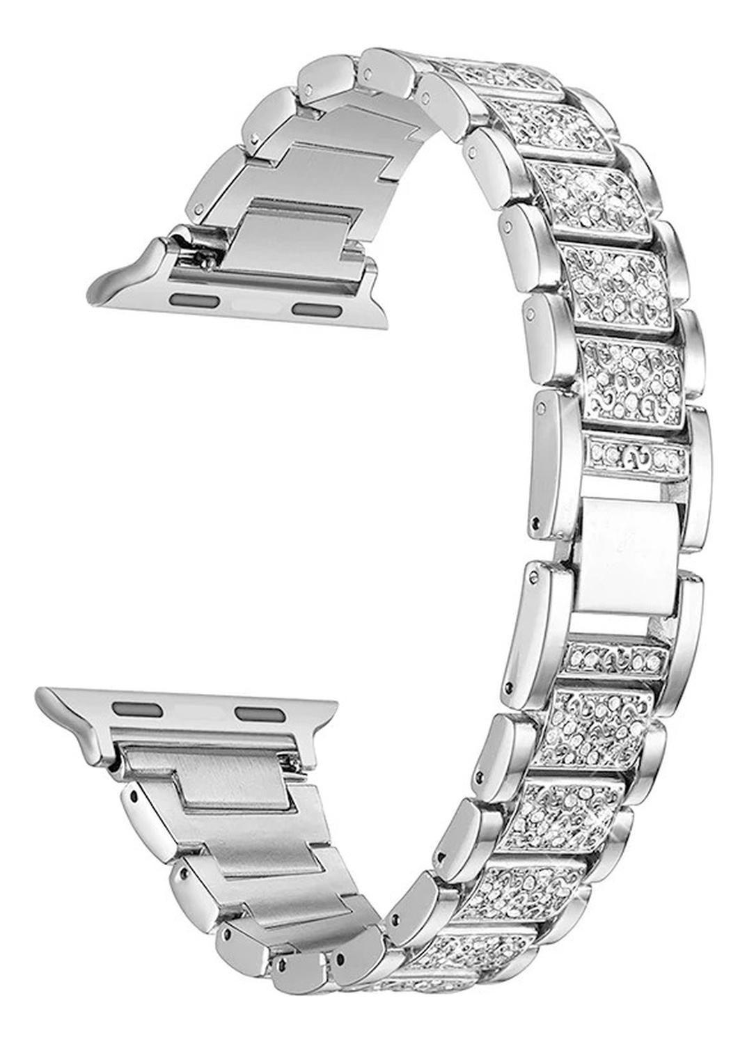 Correa Para Apple Watch Metálica Con Diamantes Imitación-1