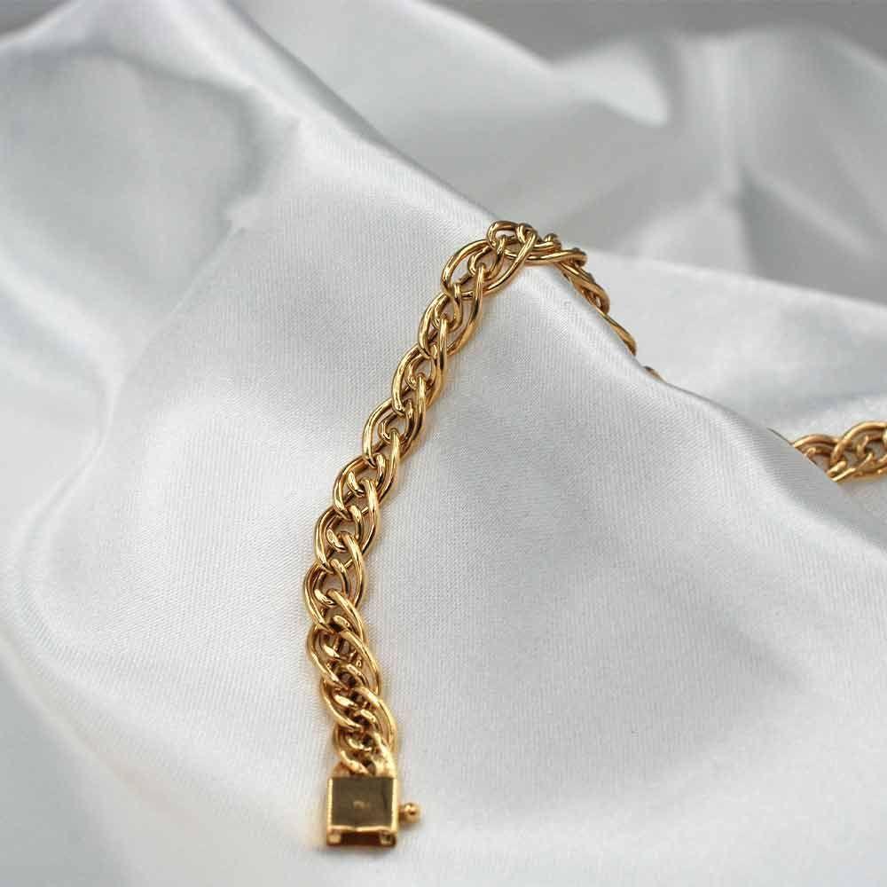 Pulsera Grumet Doble Oro 18k-2