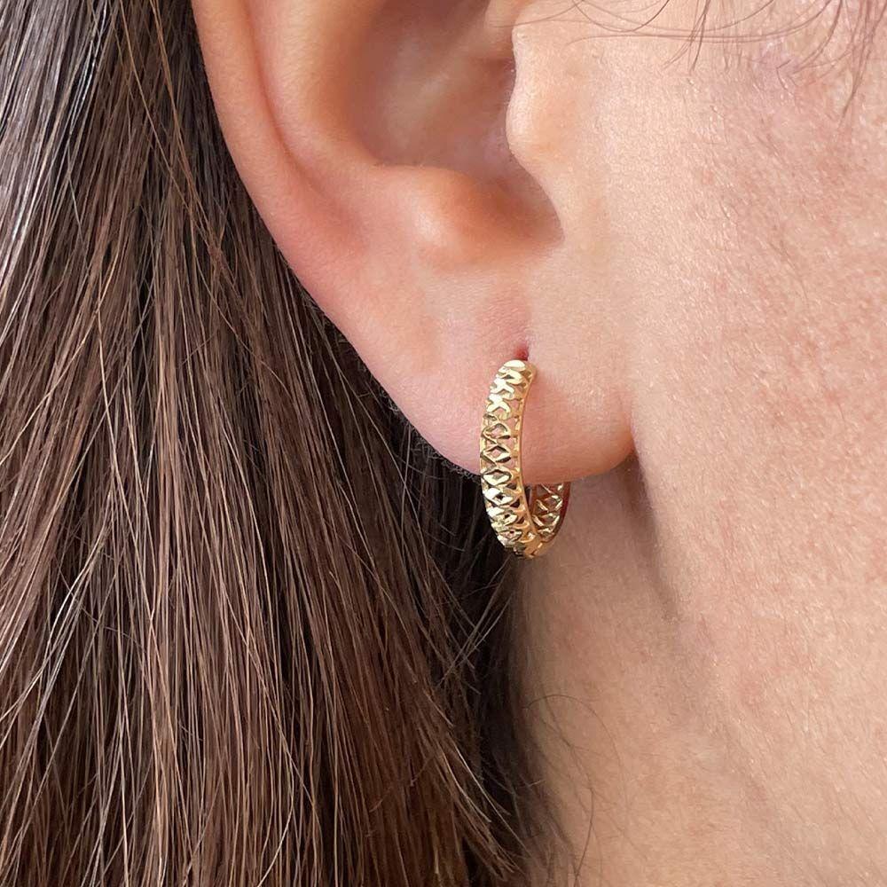 Aro Argolla Troquelada Oro 18k-2