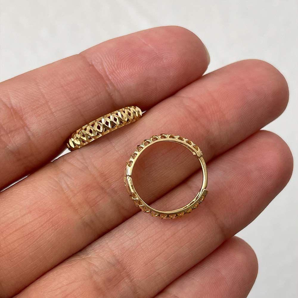 Aro Argolla Troquelada Oro 18k-3