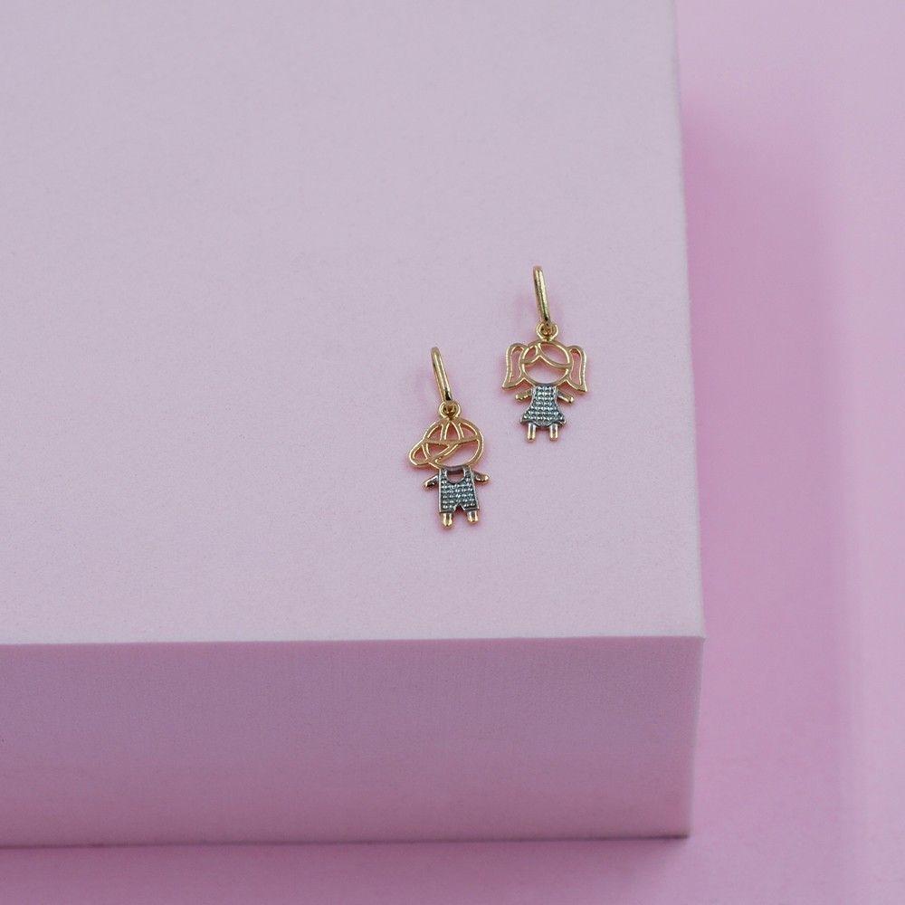Colgante Niño de Oro Amarillo 18k con Oro Blanco 18k-1
