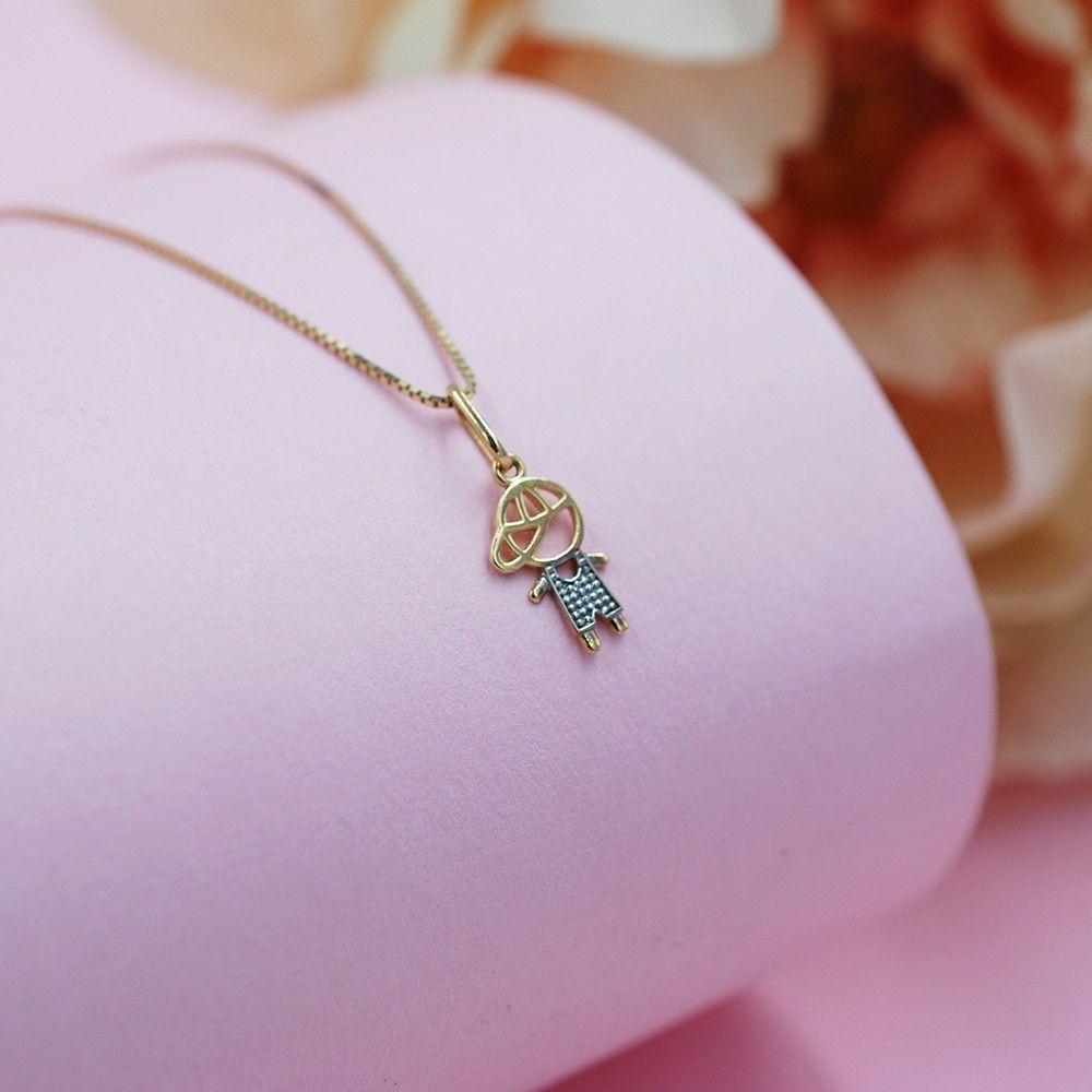 Colgante Niño de Oro Amarillo 18k con Oro Blanco 18k-2