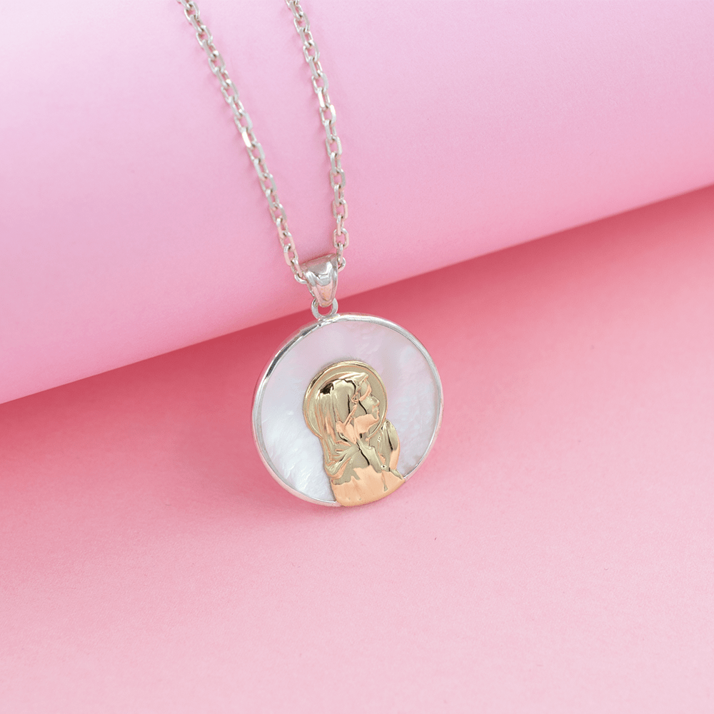 Medalla Virgen Nácar Mediana 20mm-3