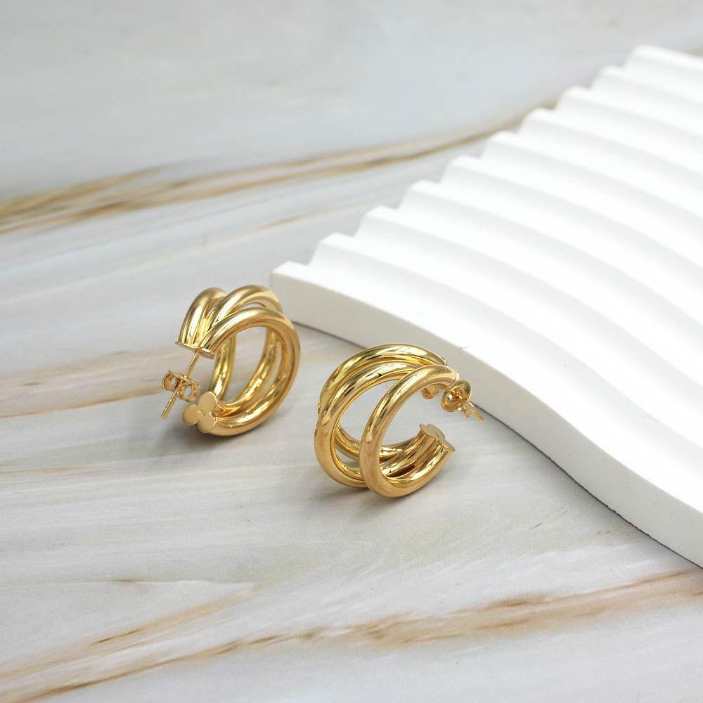 Aro Argolla Amelie 21mm Oro 18k -4