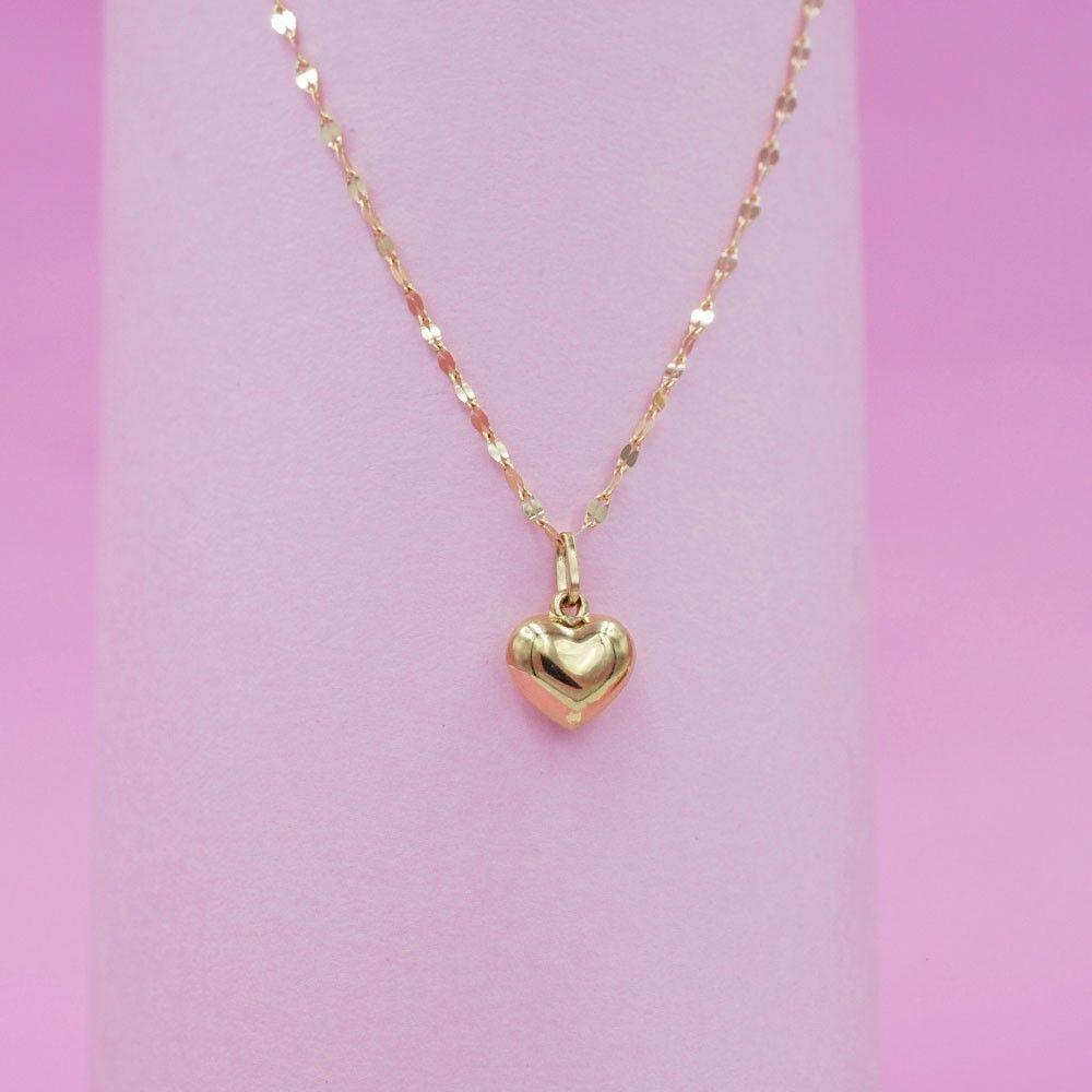 Conjunto Corazón Liso Oro 18k -5