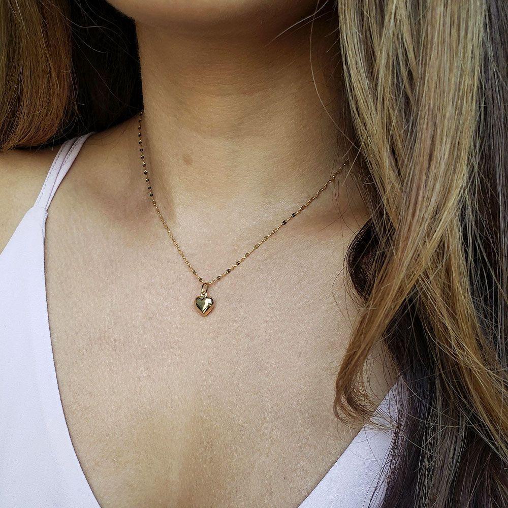 Conjunto Corazón Liso Oro 18k -6