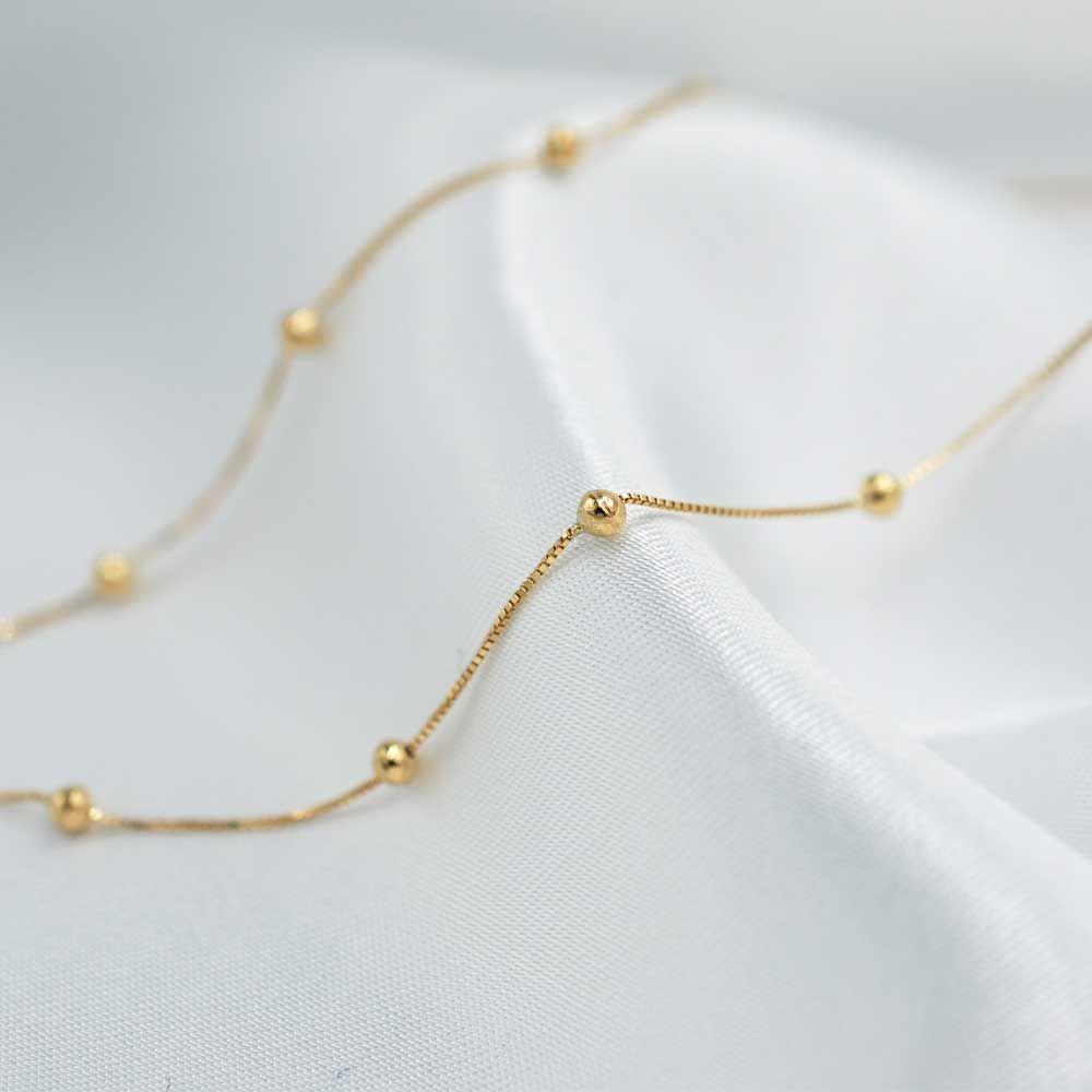 Cadena Bolitas Oro 18k-5