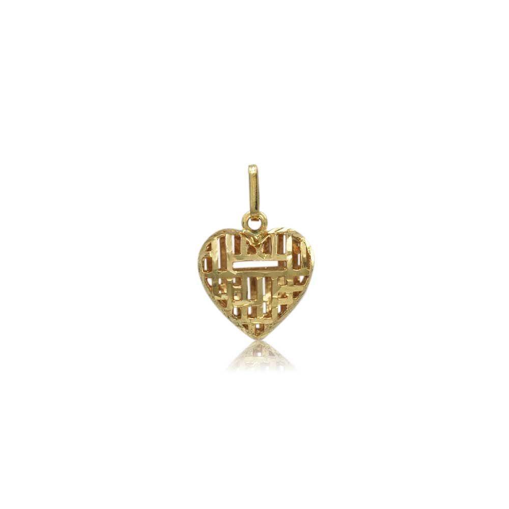 Colgante Corazón con Diseño oro 18k-1