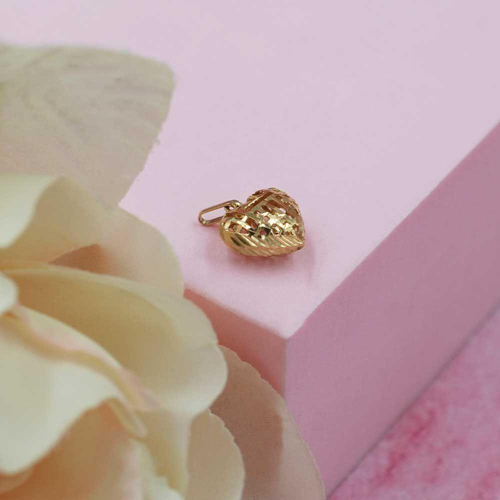 Colgante Corazón con Diseño oro 18k-3