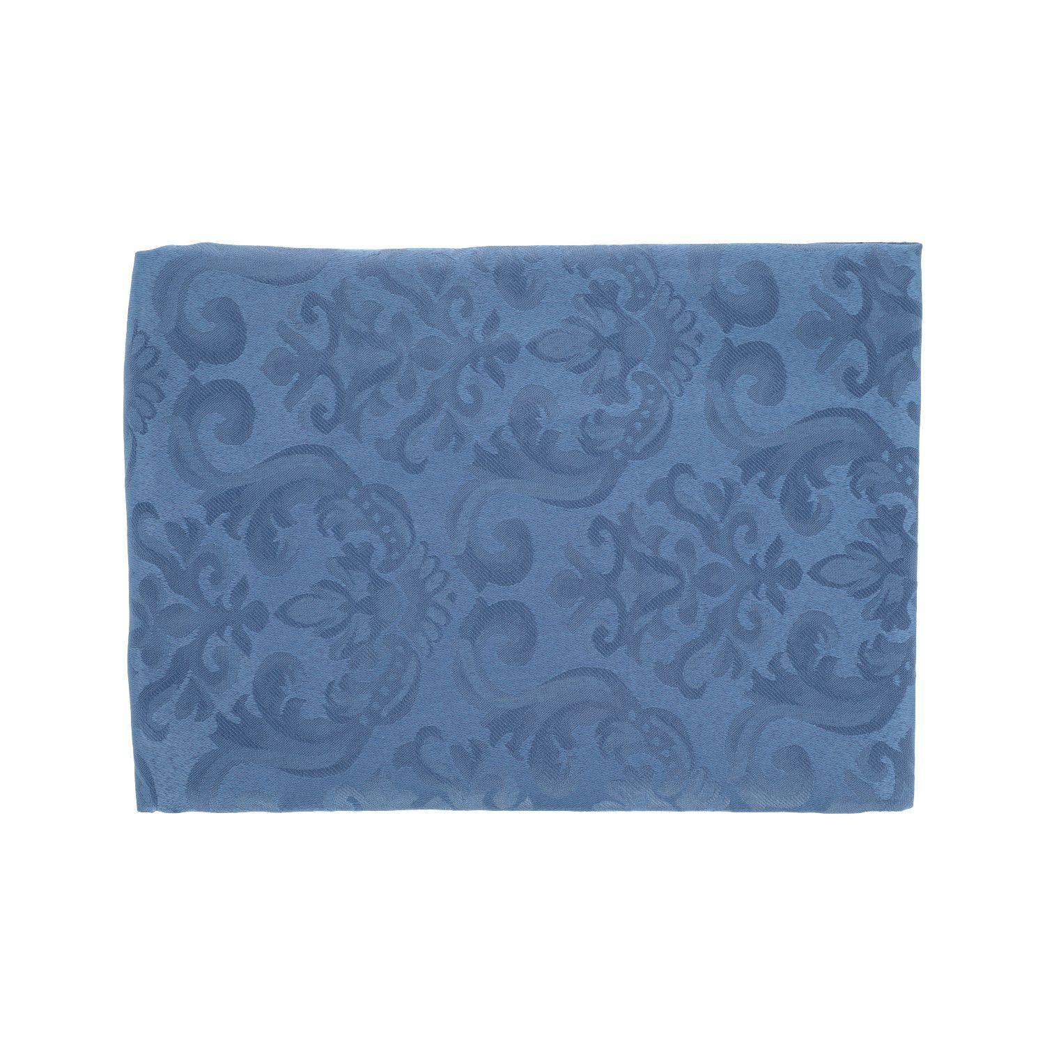 Mantel Cuadrado Flor De Lis Azul Electrico 150x150 cm-2