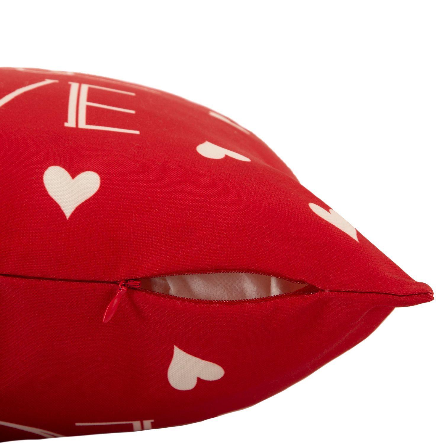 Cojin Mas Funda Decorativa Palabras De Amor II Rojo 45x45 Cm-2