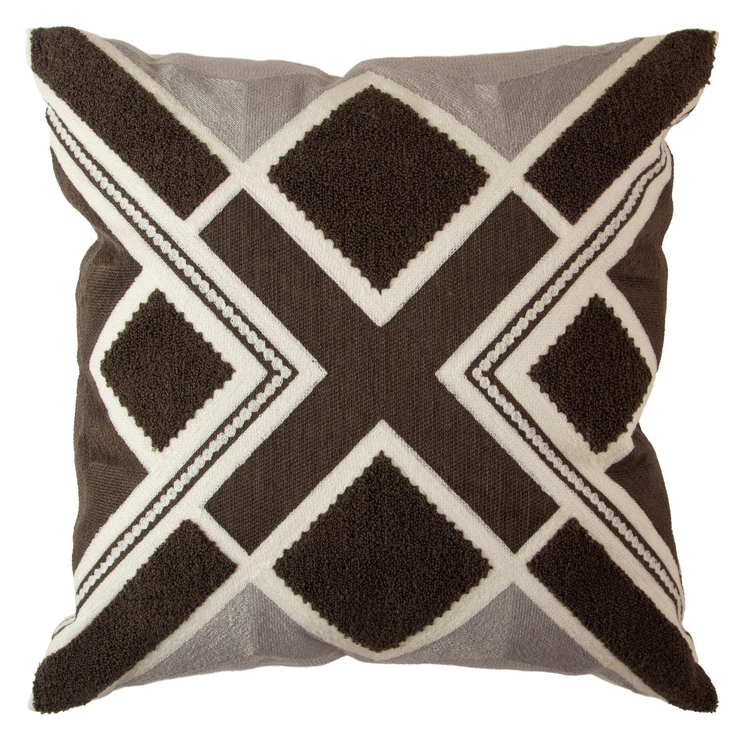 Cojin Mas Funda Decorativa Textura Cafè y Perla 45x45 Cm-0