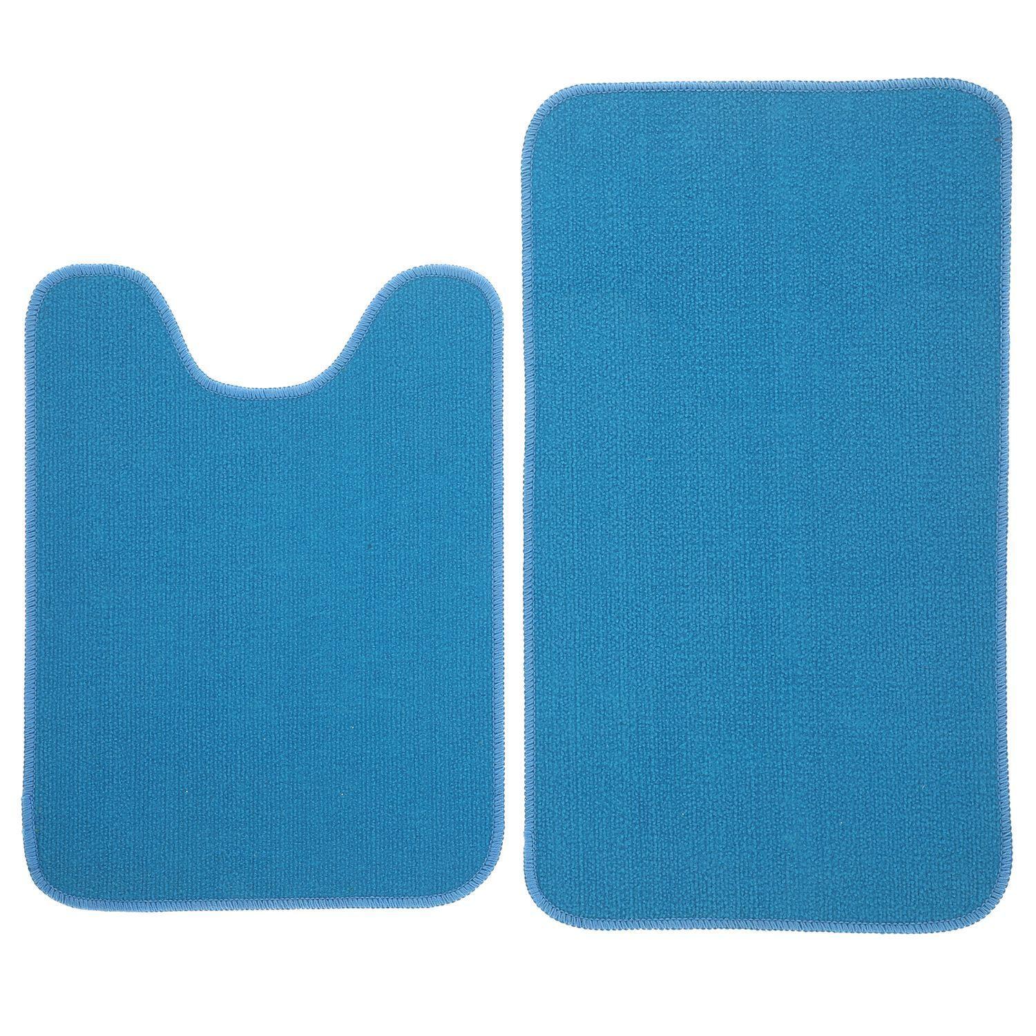 Set De Baño Antideslizante Azul-1