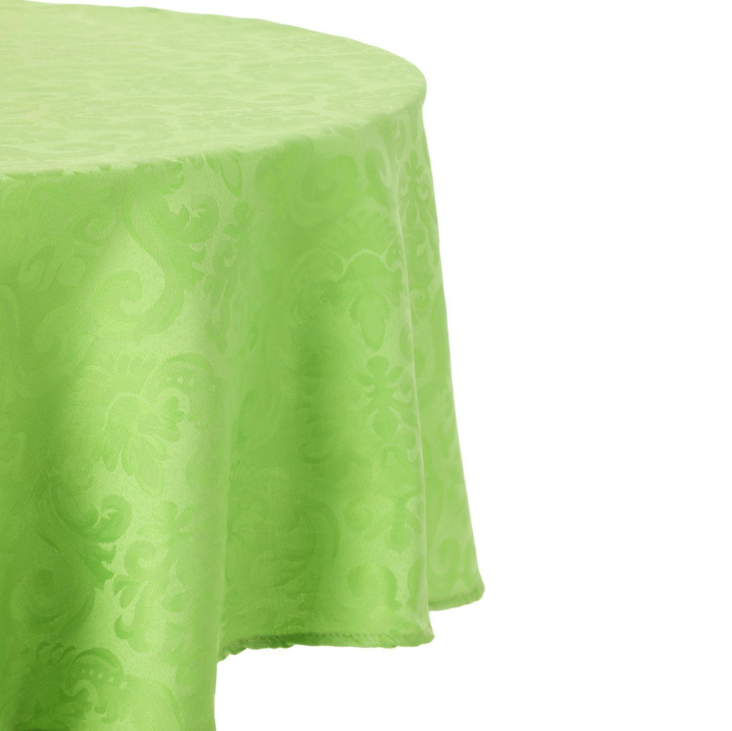 Mantel  Redondo Flor De Lis Verde Claro-0