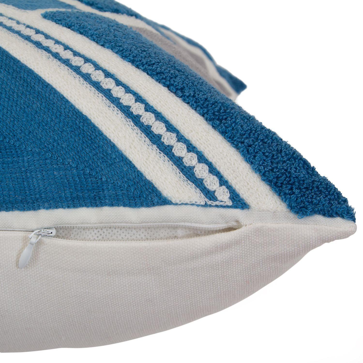 Cojin Mas Funda Decorativa Texturas Azul y Perla 45x45 Cm-2