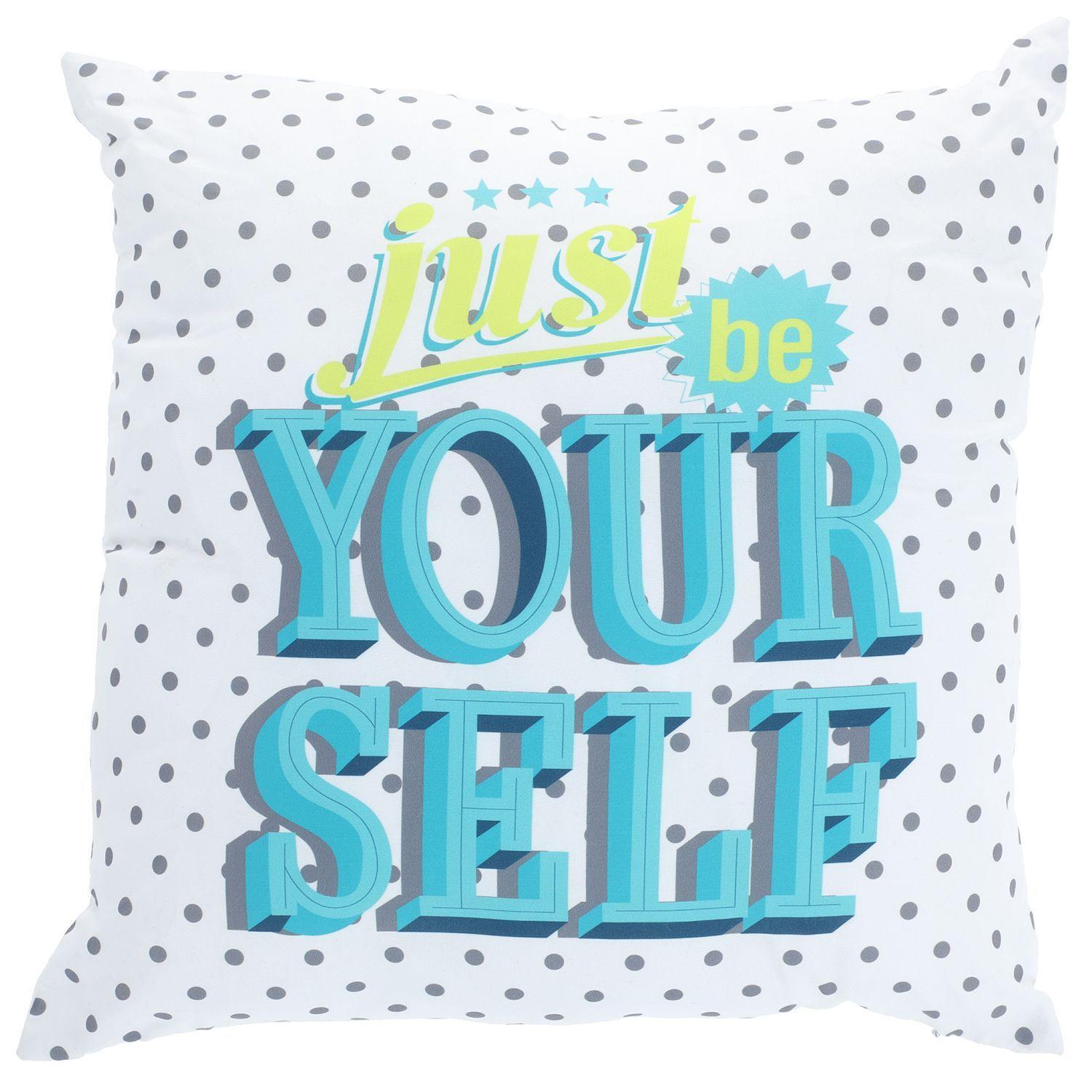 Cojin Mas Funda Decorativa Just Be Fondo Blanco 45x45 cm-0