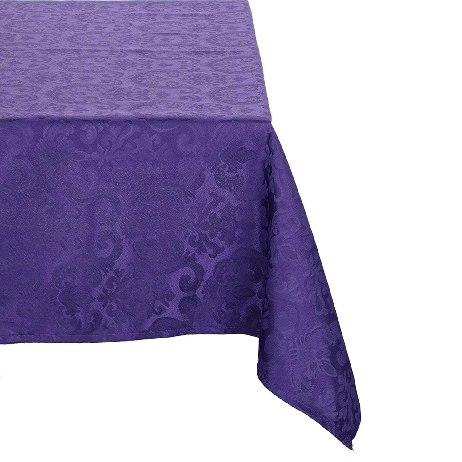 Mantel Cuadrado Flor De Lis Morado 150x150 cm-0