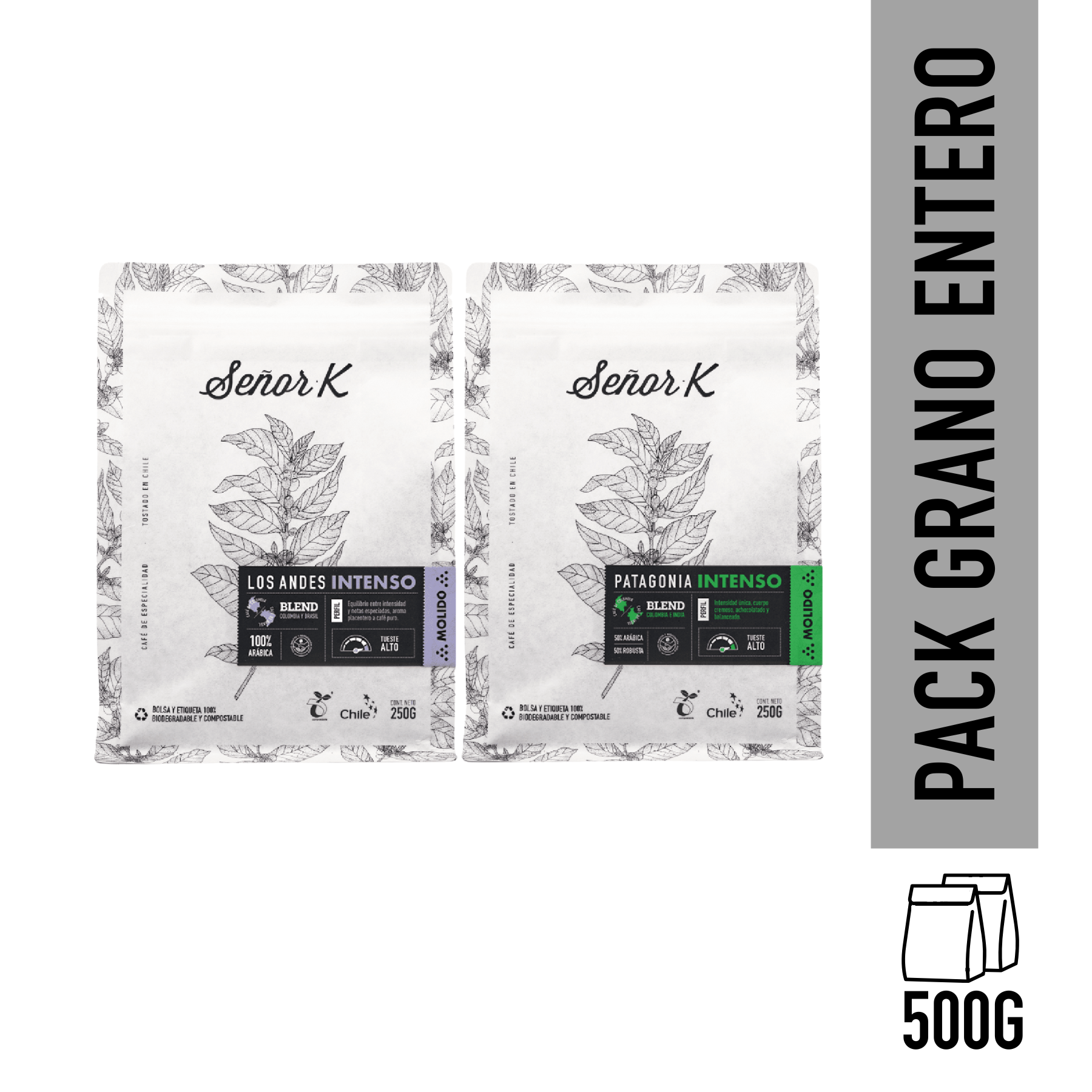 Pack Café Grano Entero Intensos 2x250g Café Señor K-0