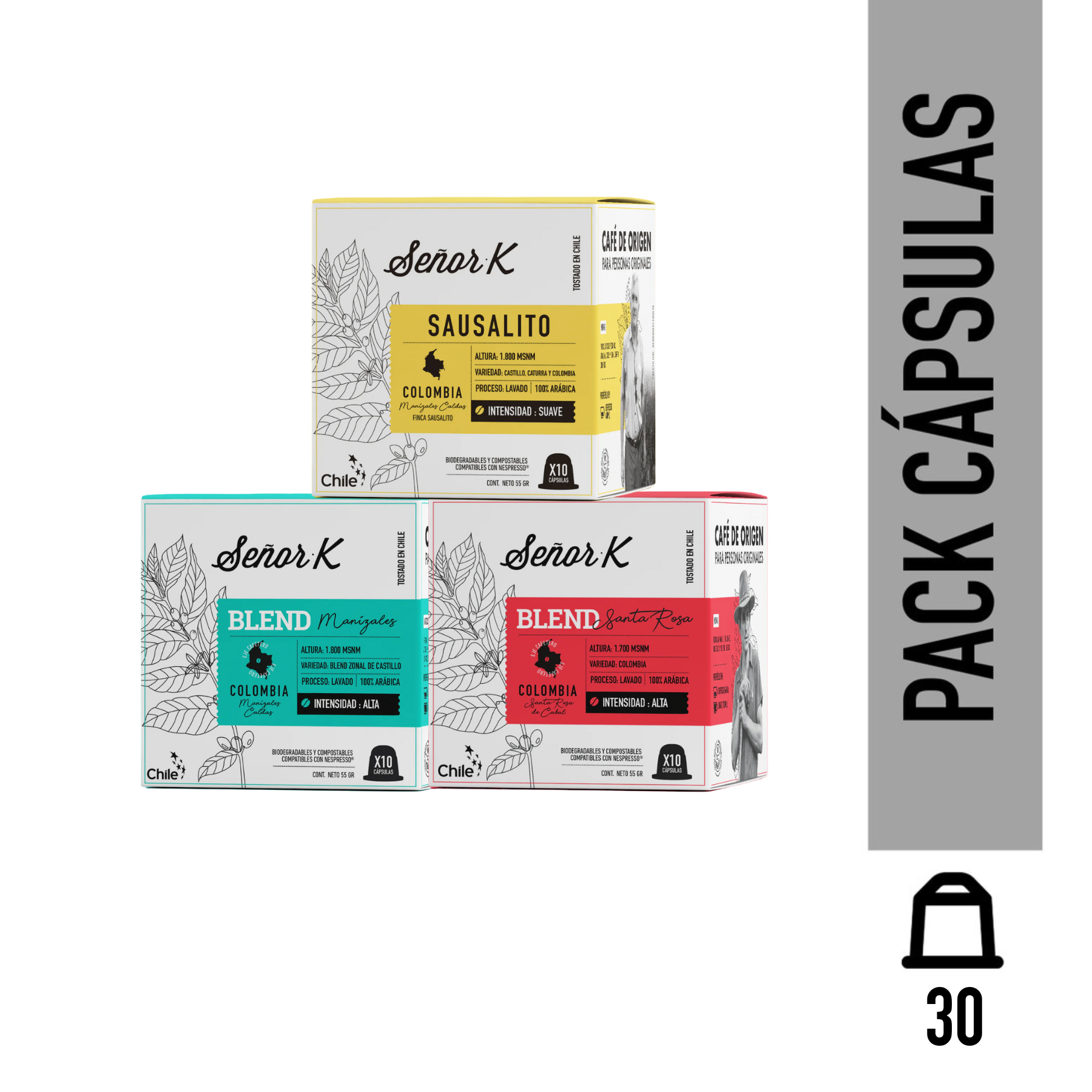 Pack 30 Cápsulas Café Espresso Colombia Café Señor K-0